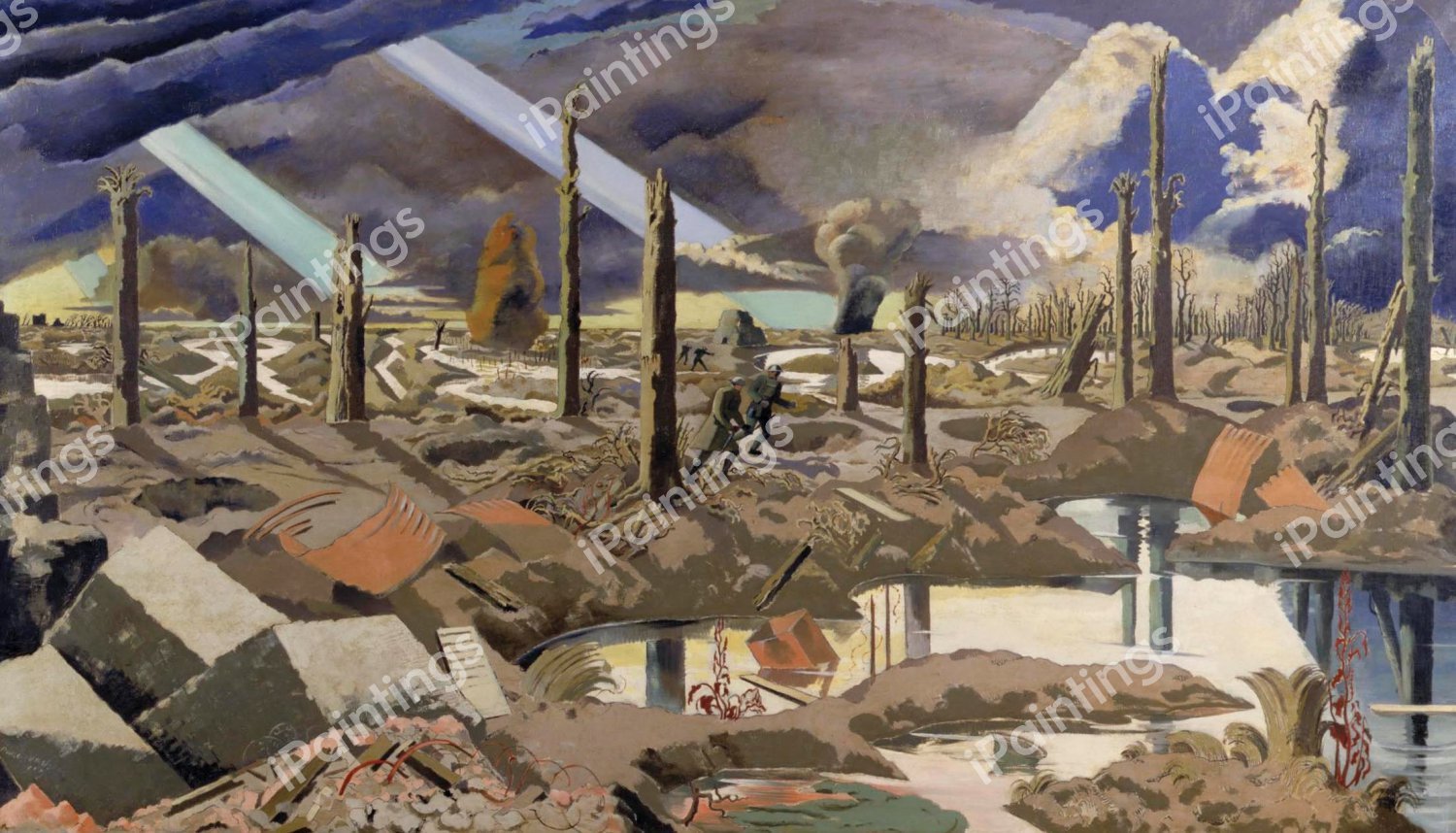 The Menin Road, 1918. The painting by Paul Nash