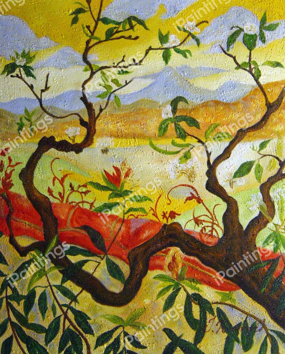 Japanese Style Landscape. The painting by Paul Ranson