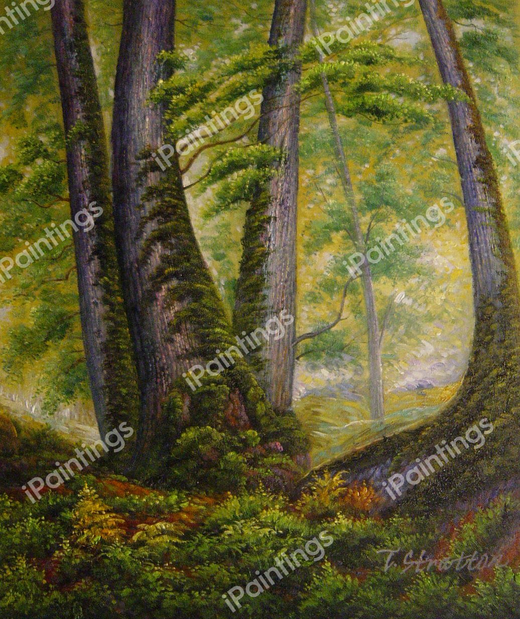 Three Beeches. The painting by Paul Ranson