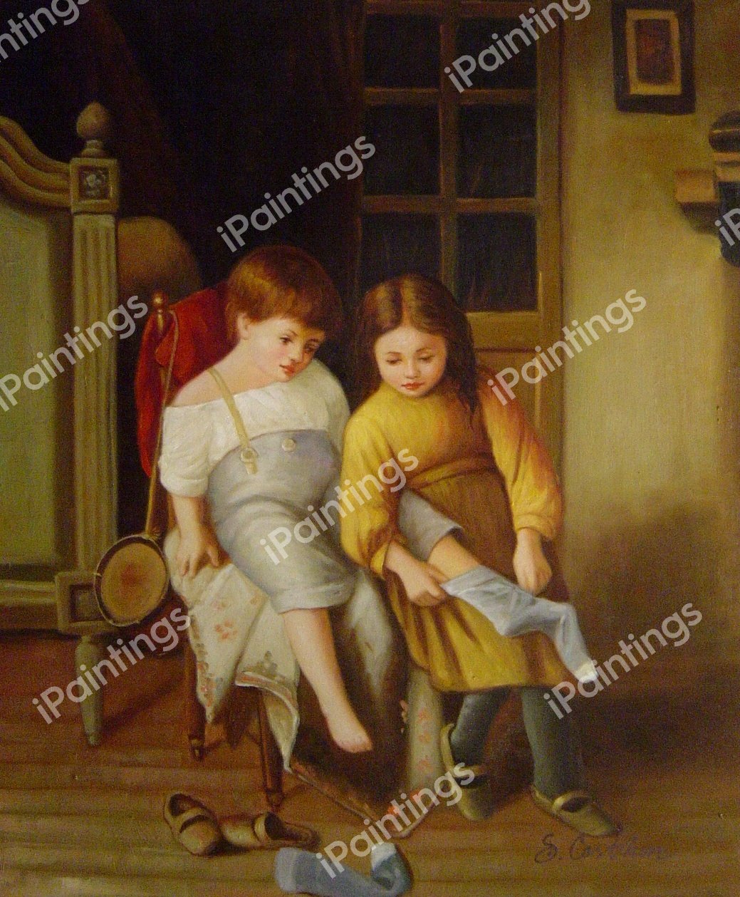 Helping Hands. The painting by Paul Seignac