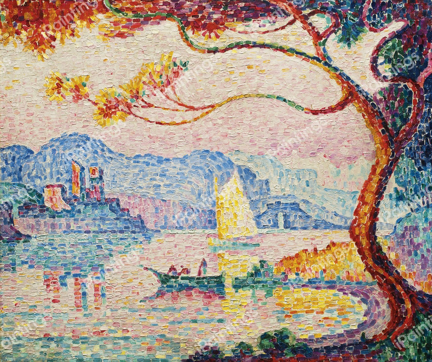 Antibes, Petit Port de Bacon, 1917. The painting by Paul Signac