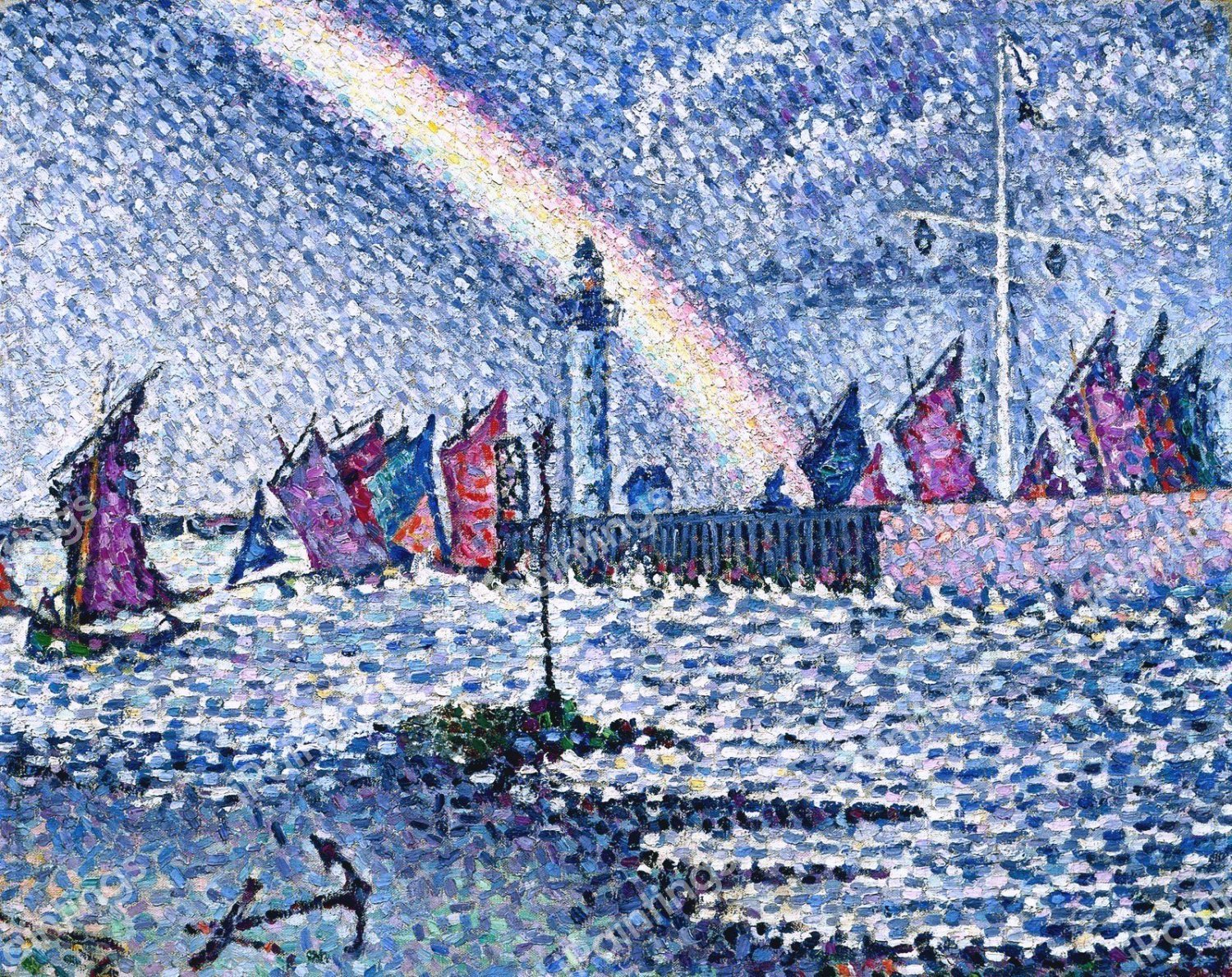 Entrance to the Port of Honfleur, 1899. The painting by Paul Signac