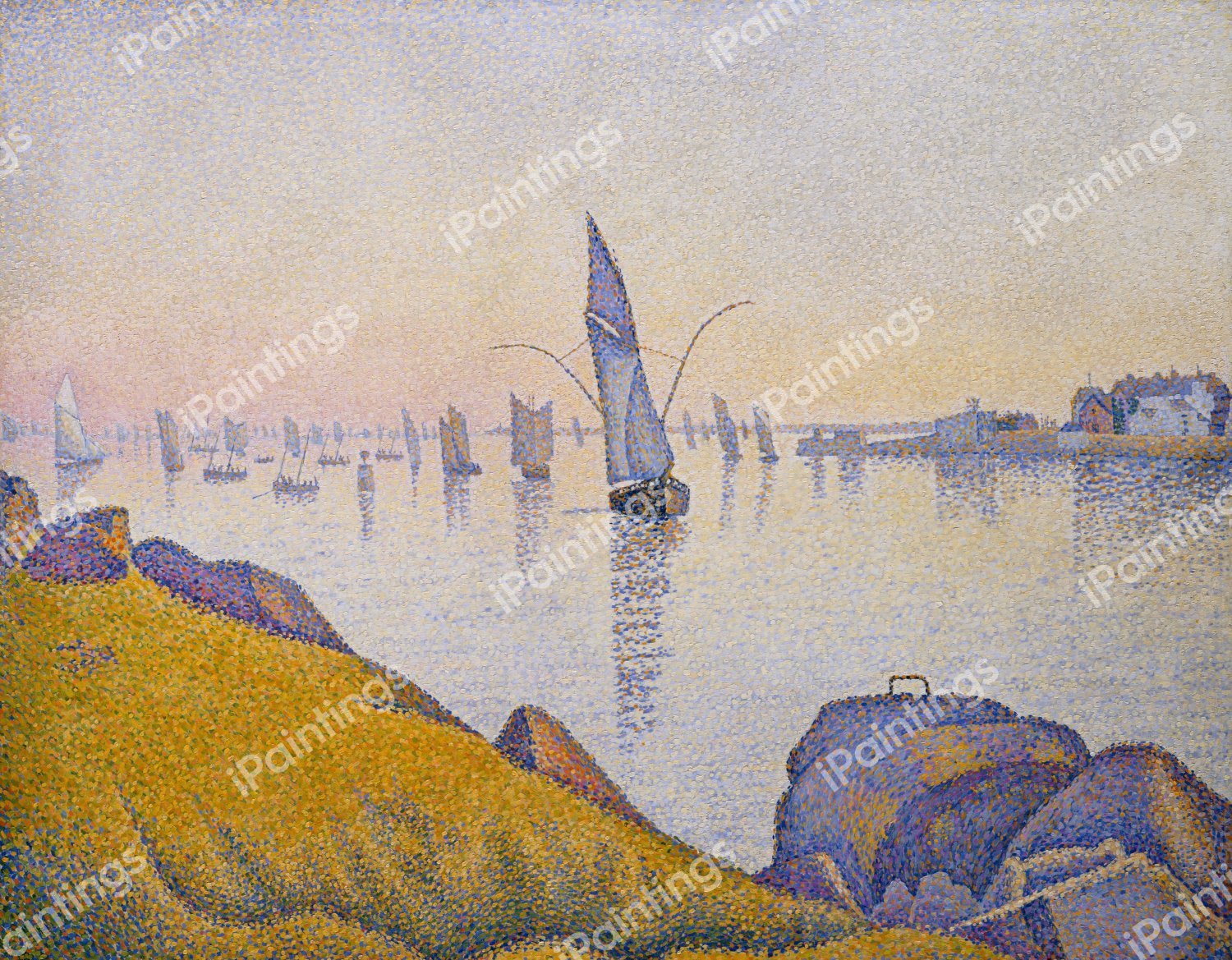 Evening Calm, Concarneau, Opus 220, 1891. The painting by Paul Signac