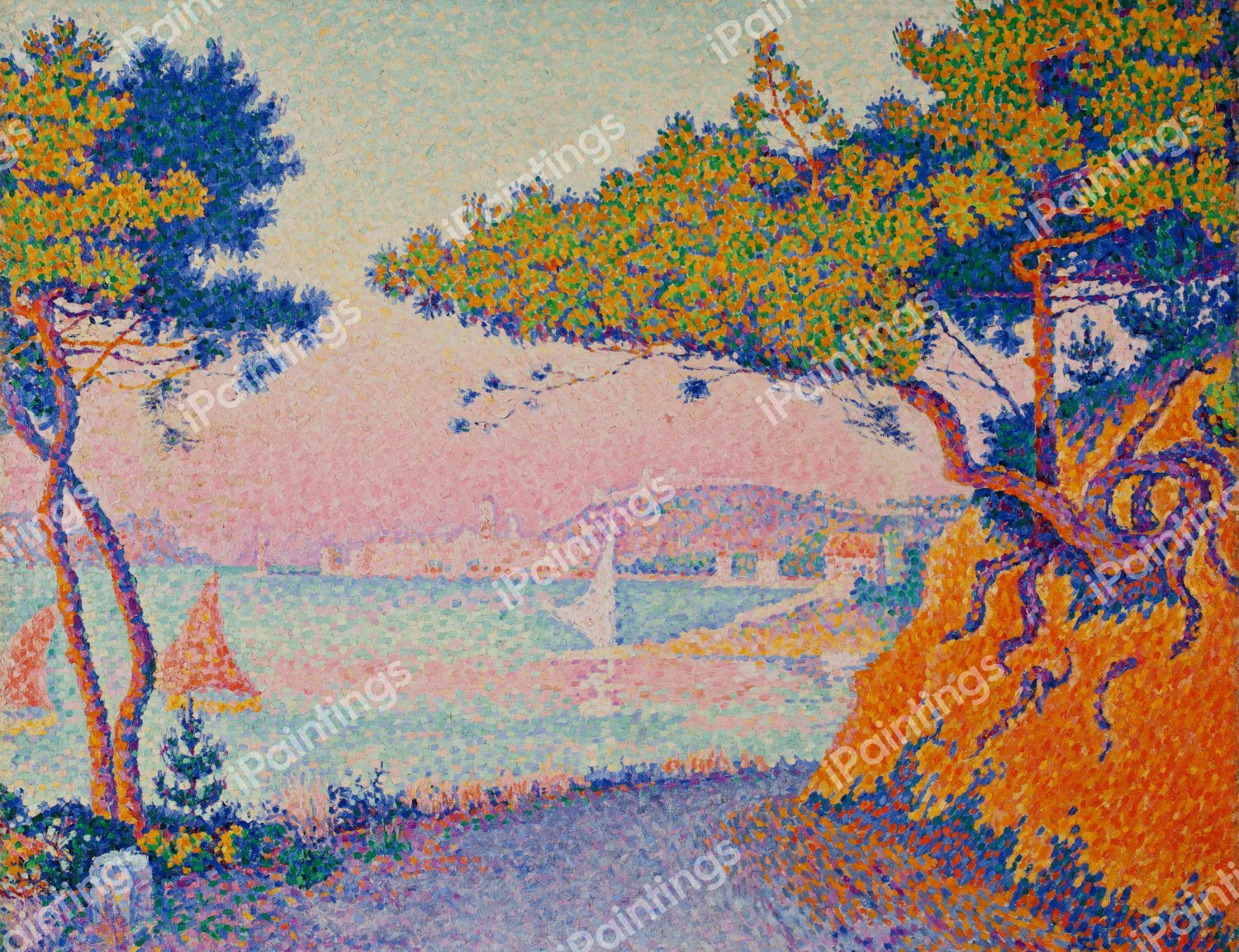 Golfe Juan, 1896. The painting by Paul Signac