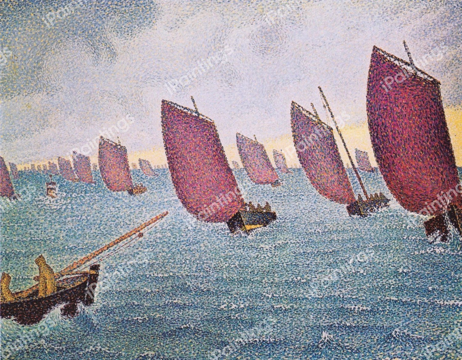 Regatta in Concarneau, 1891. The painting by Paul Signac