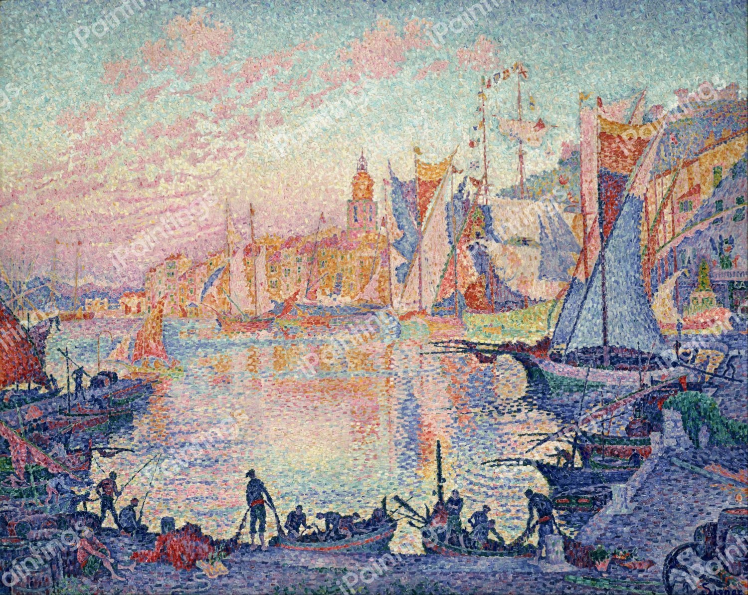 The Port of Saint-Tropez, 1901. The painting by Paul Signac