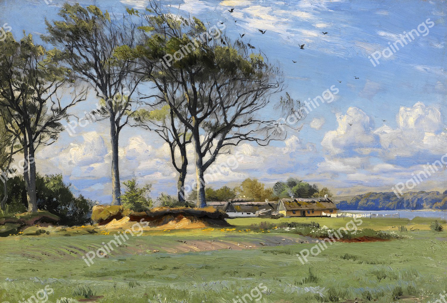 Spring Landscape, 1904. The painting by Peder Mork Monsted