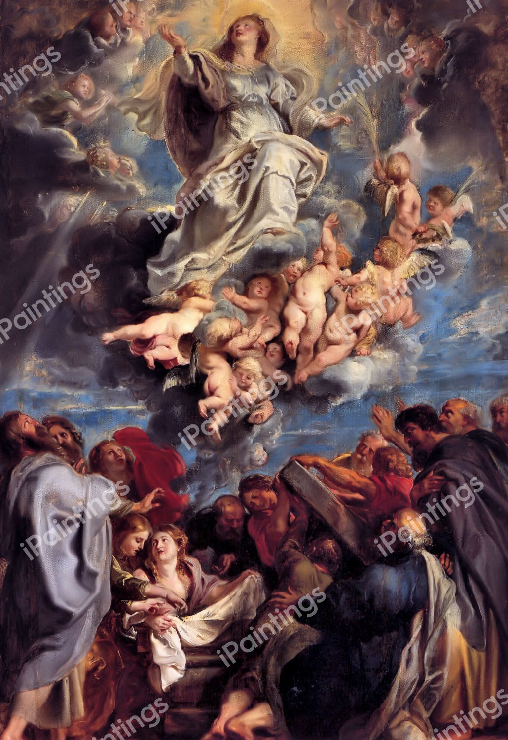 Assumption of the Devine and Holy Virgin Mary. The painting by Peter Paul Rubens