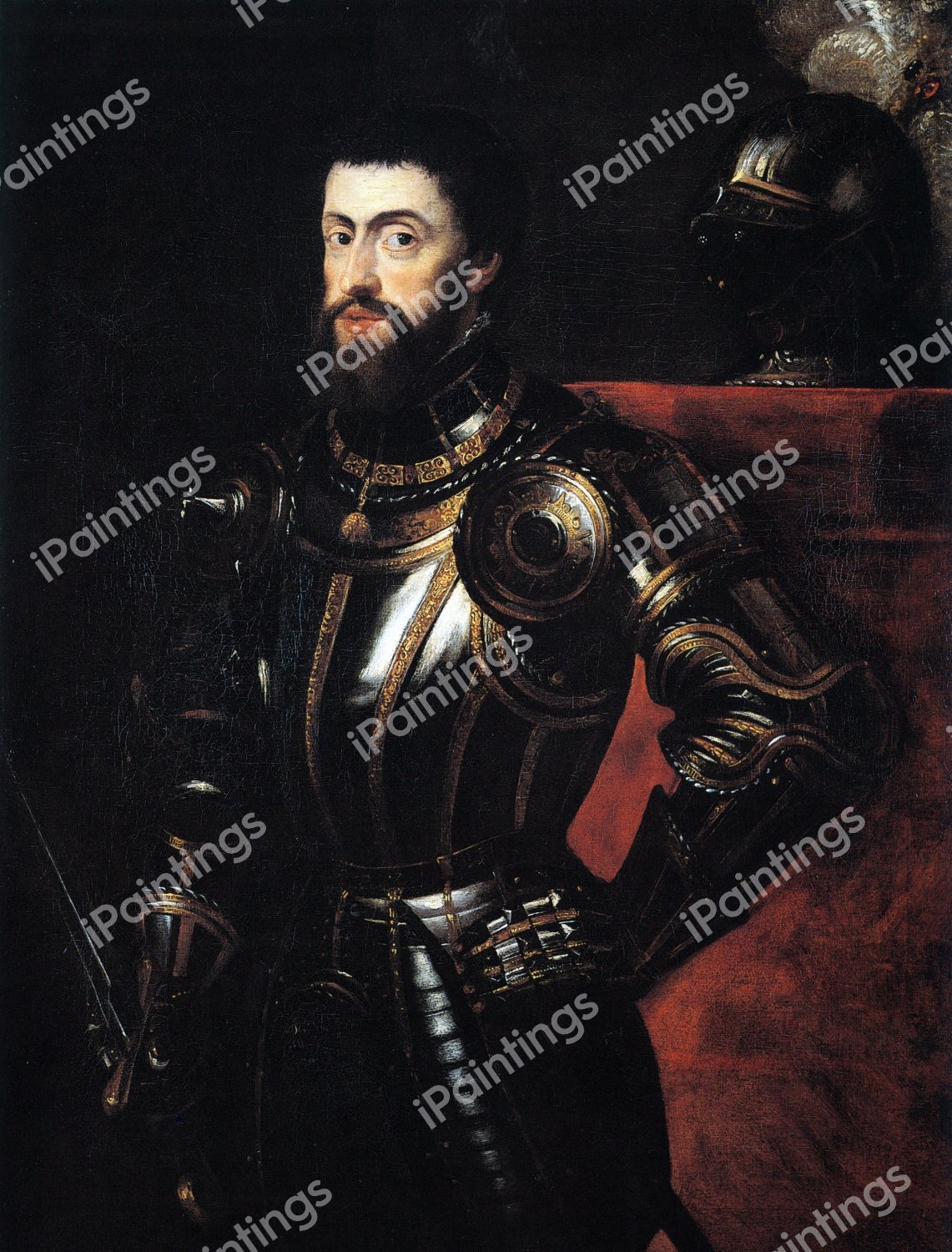 Charles V in Armour - after Titian. The painting by Peter Paul Rubens