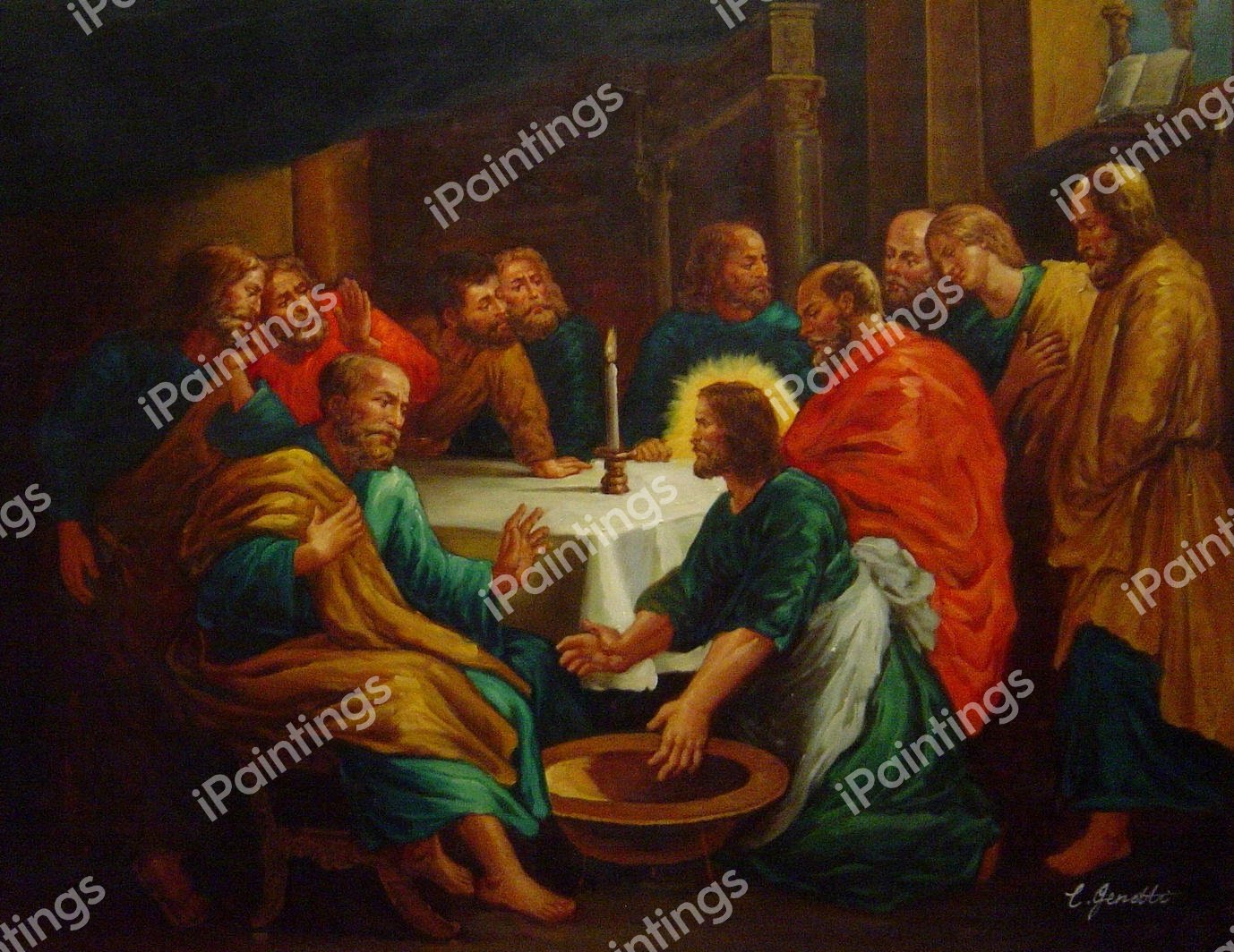 Christ Washing The Apostles&#39 Feet. The painting by Peter Paul Rubens