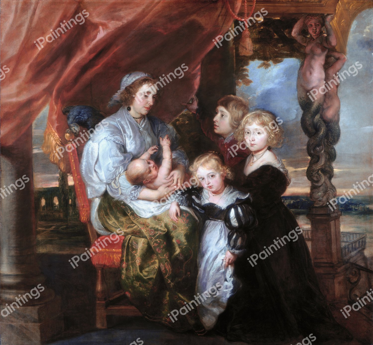 Deborah Kip, Wife of Balthasar Gerbier, and her Children. The painting by Peter Paul Rubens