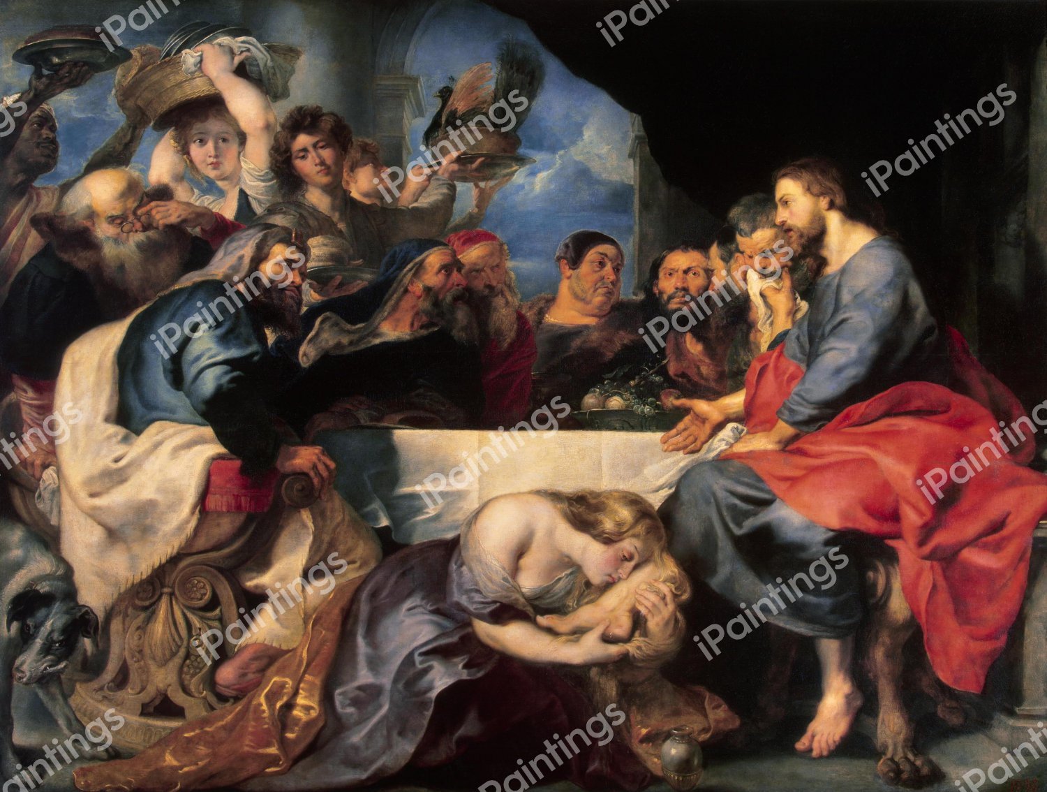 Feast in the House of Simon the Pharisee. The painting by Peter Paul Rubens