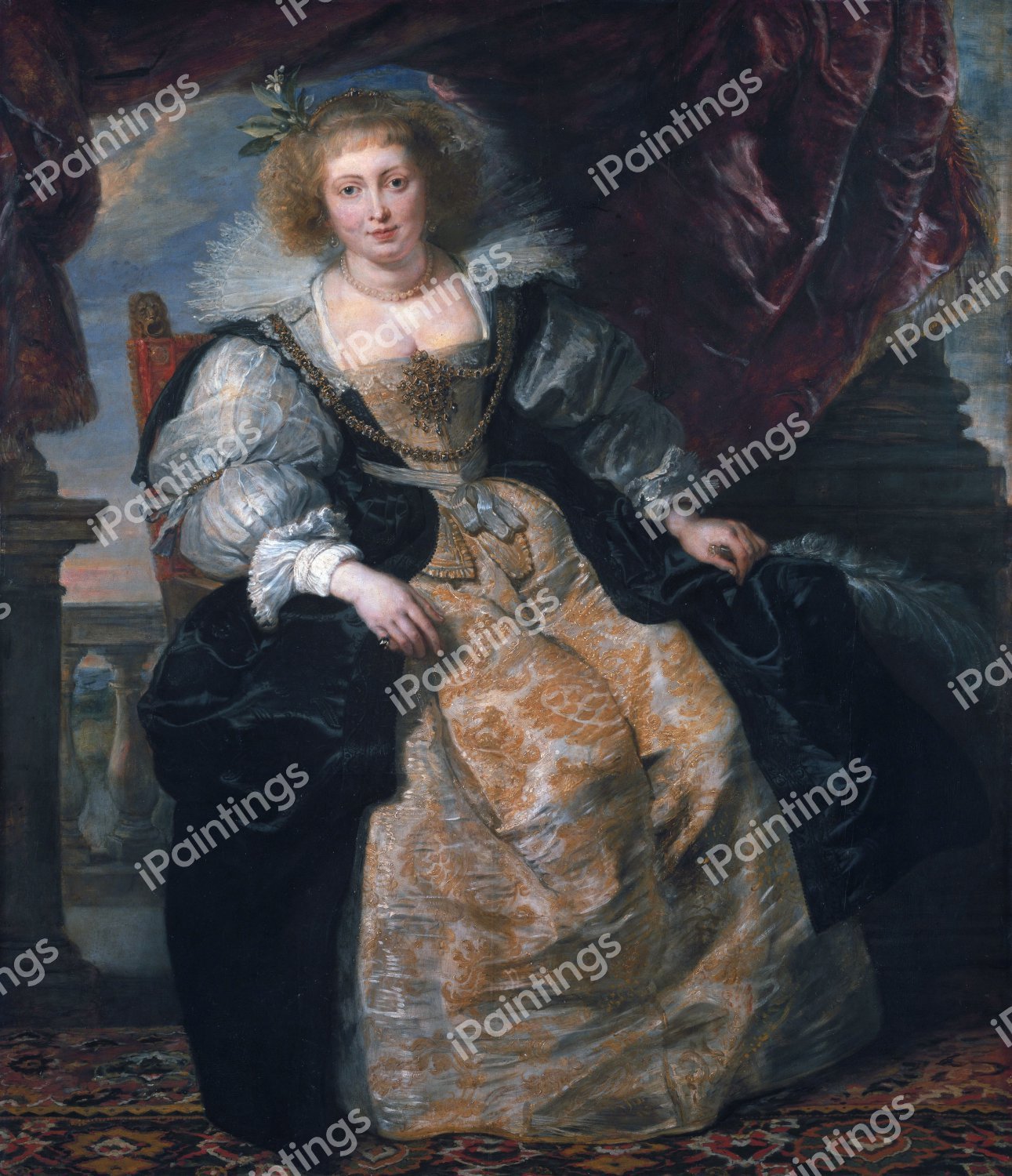 Helena Fourment in her Wedding Dress. The painting by Peter Paul Rubens