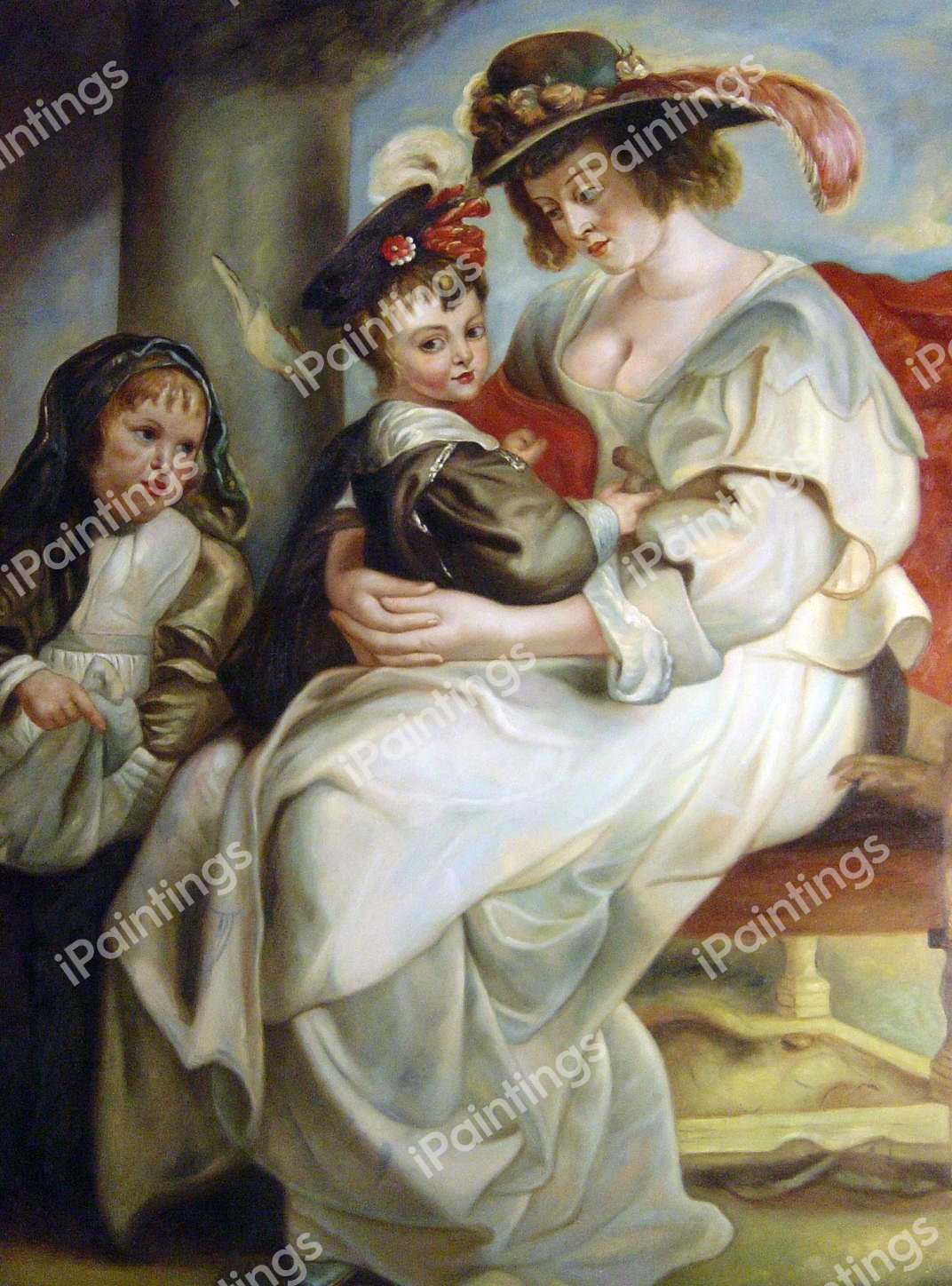 Helene Fourment And Her Children. The painting by Peter Paul Rubens