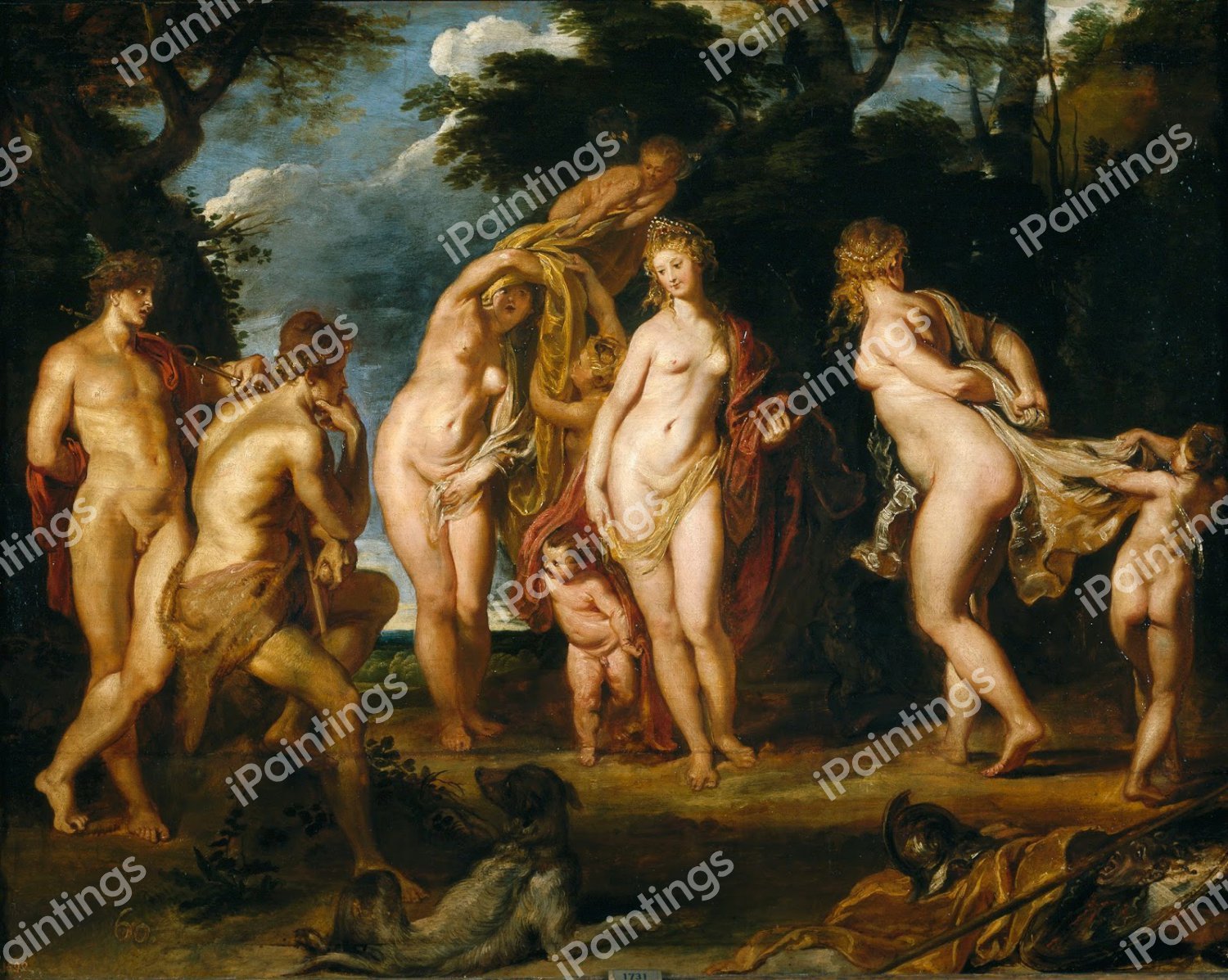 Judgement of Paris. The painting by Peter Paul Rubens