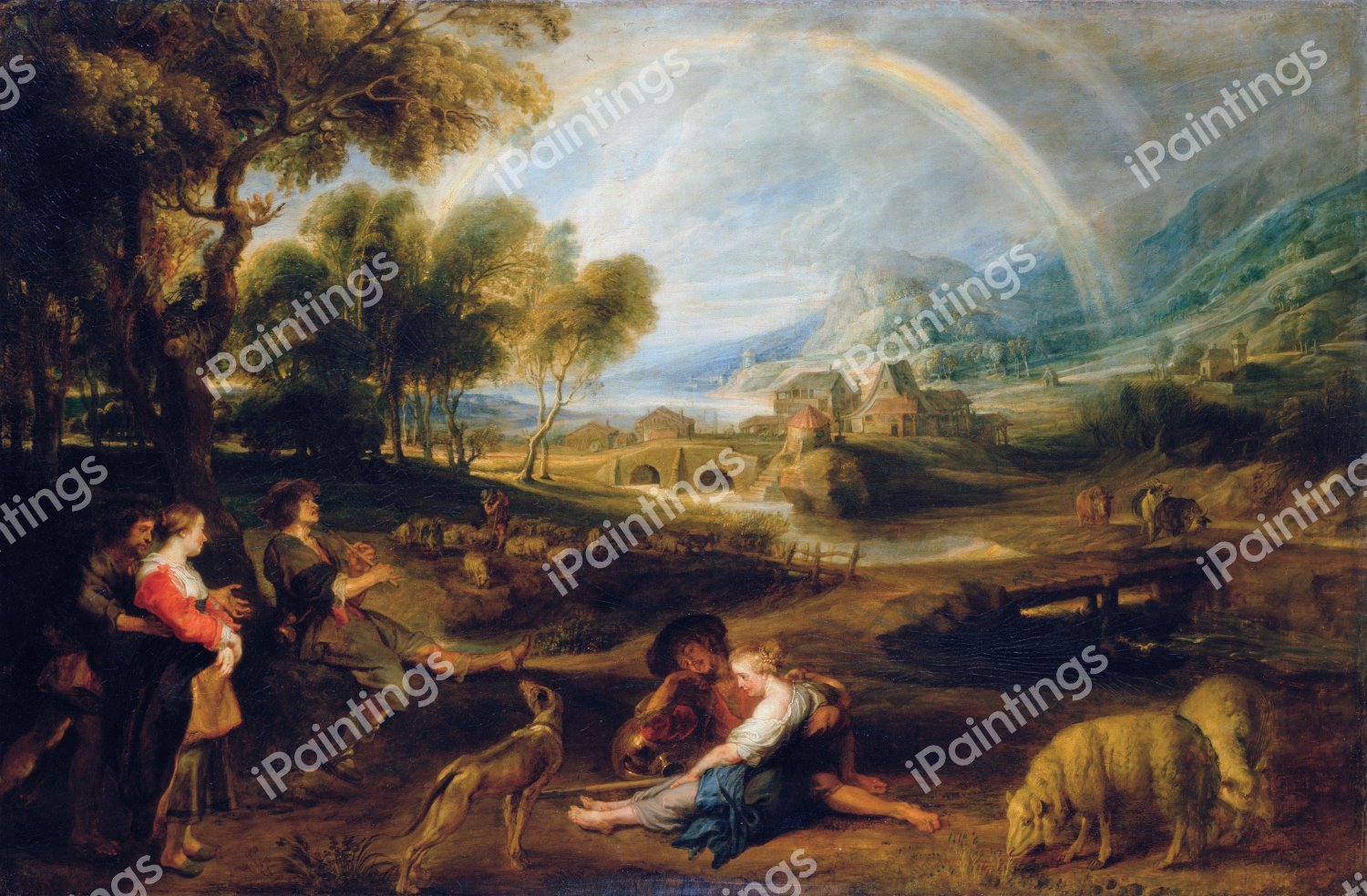 Landscape with a Rainbow. The painting by Peter Paul Rubens