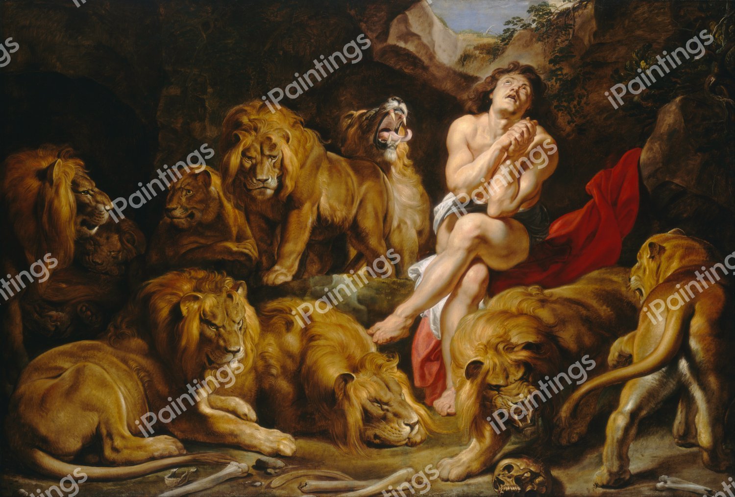 Lion's Den with Daniel. The painting by Peter Paul Rubens