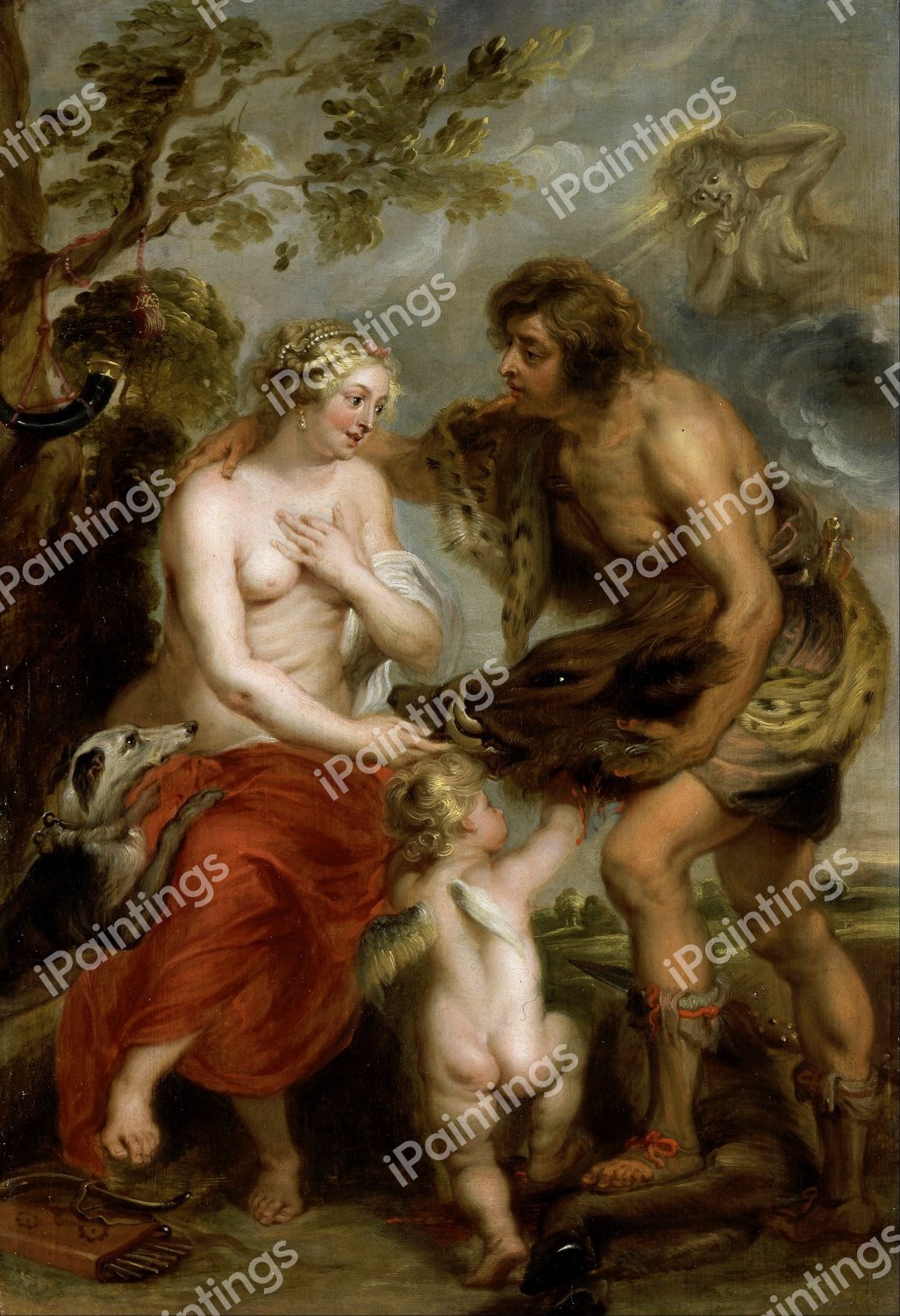Meleager and Atalanta. The painting by Peter Paul Rubens