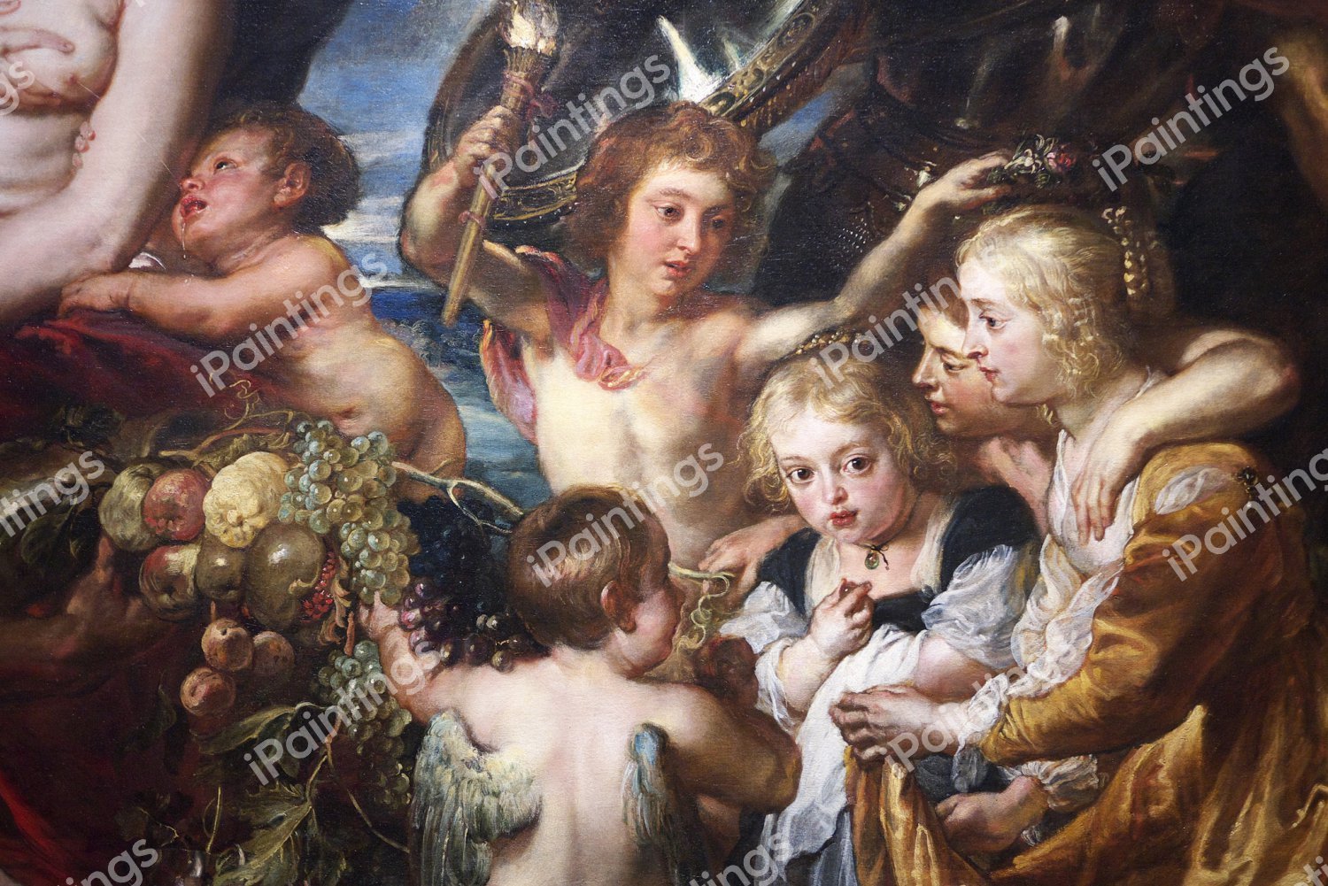Minerva Protects Pax from Mars -  Peace & War (detail). The painting by Peter Paul Rubens