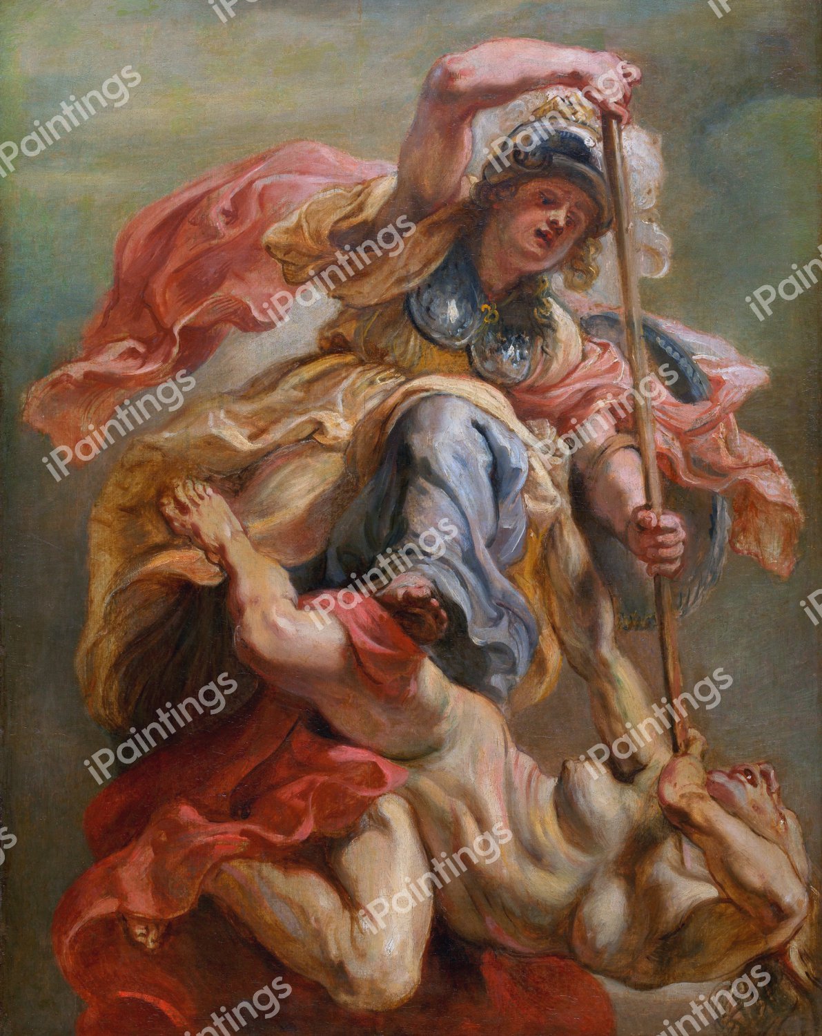 Minerva Slaying Discord. The painting by Peter Paul Rubens