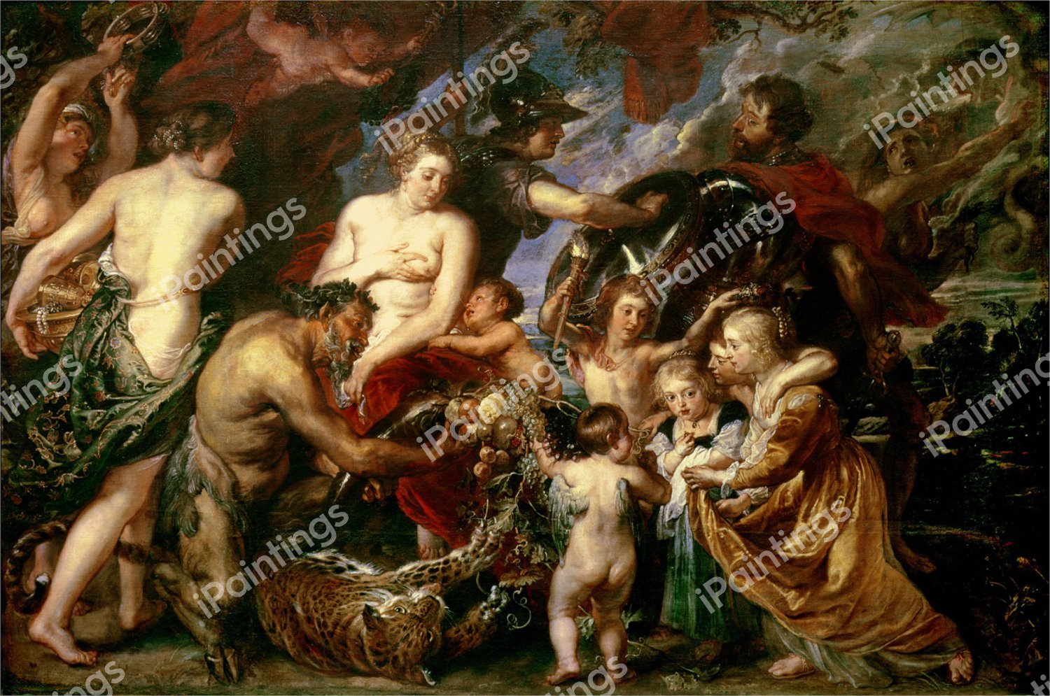 Peace and War (Minerva Protects Pax from Mars). The painting by Peter Paul Rubens