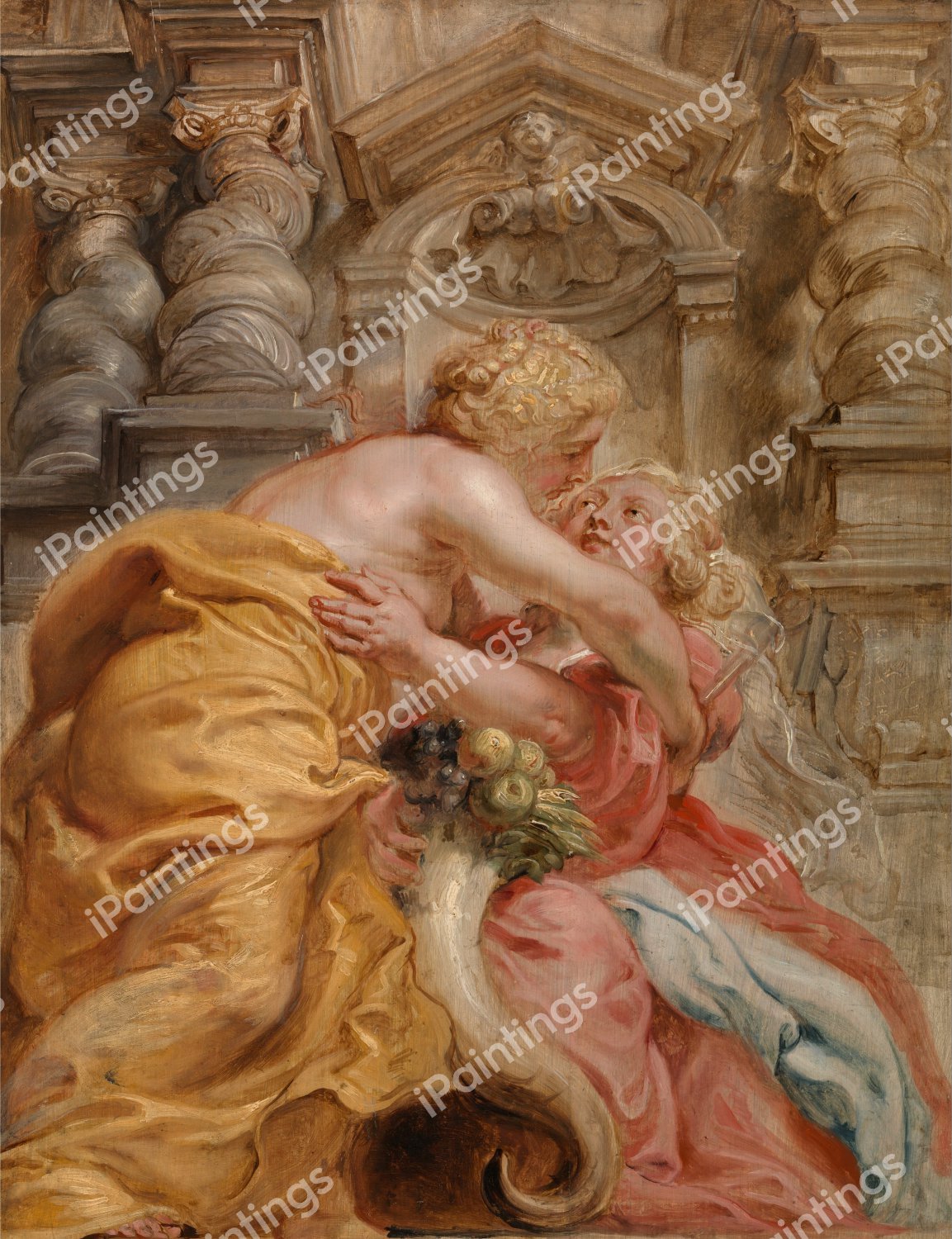 Peace Embracing Plenty. The painting by Peter Paul Rubens