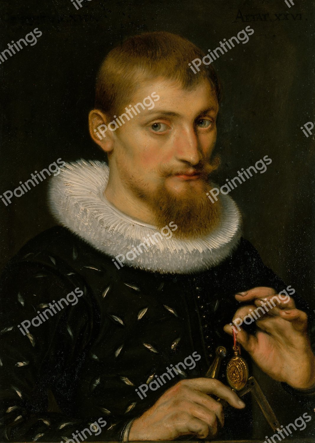 Portrait of a Man, Possibly an Architect or Geographer. The painting by Peter Paul Rubens