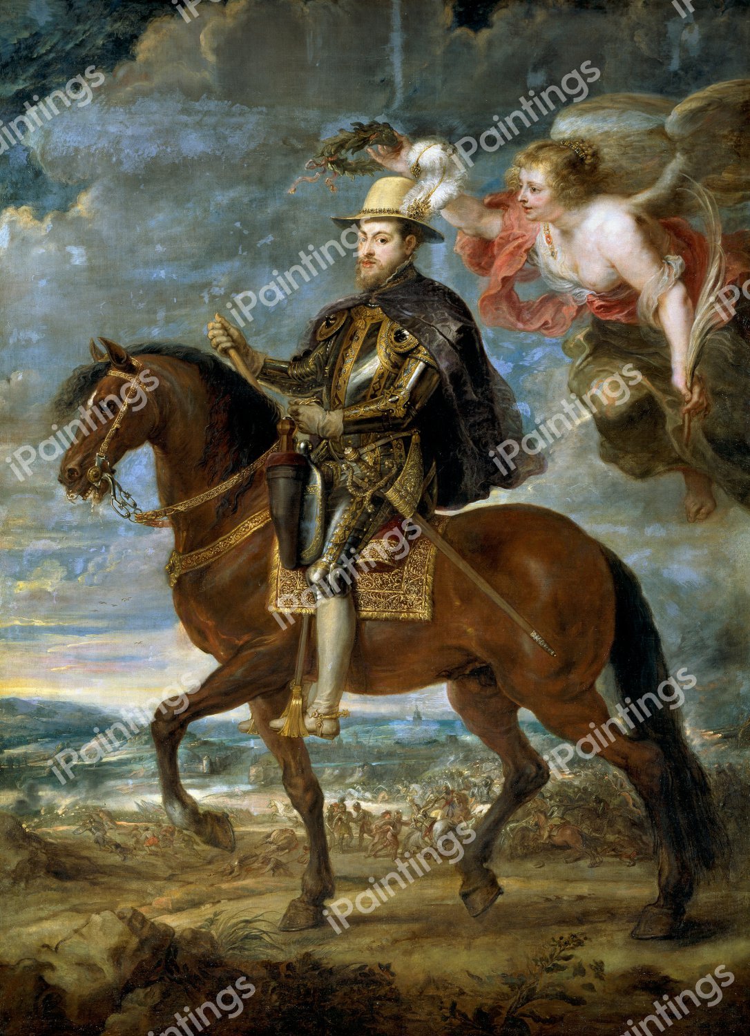Portrait of Philip II of Spain. The painting by Peter Paul Rubens