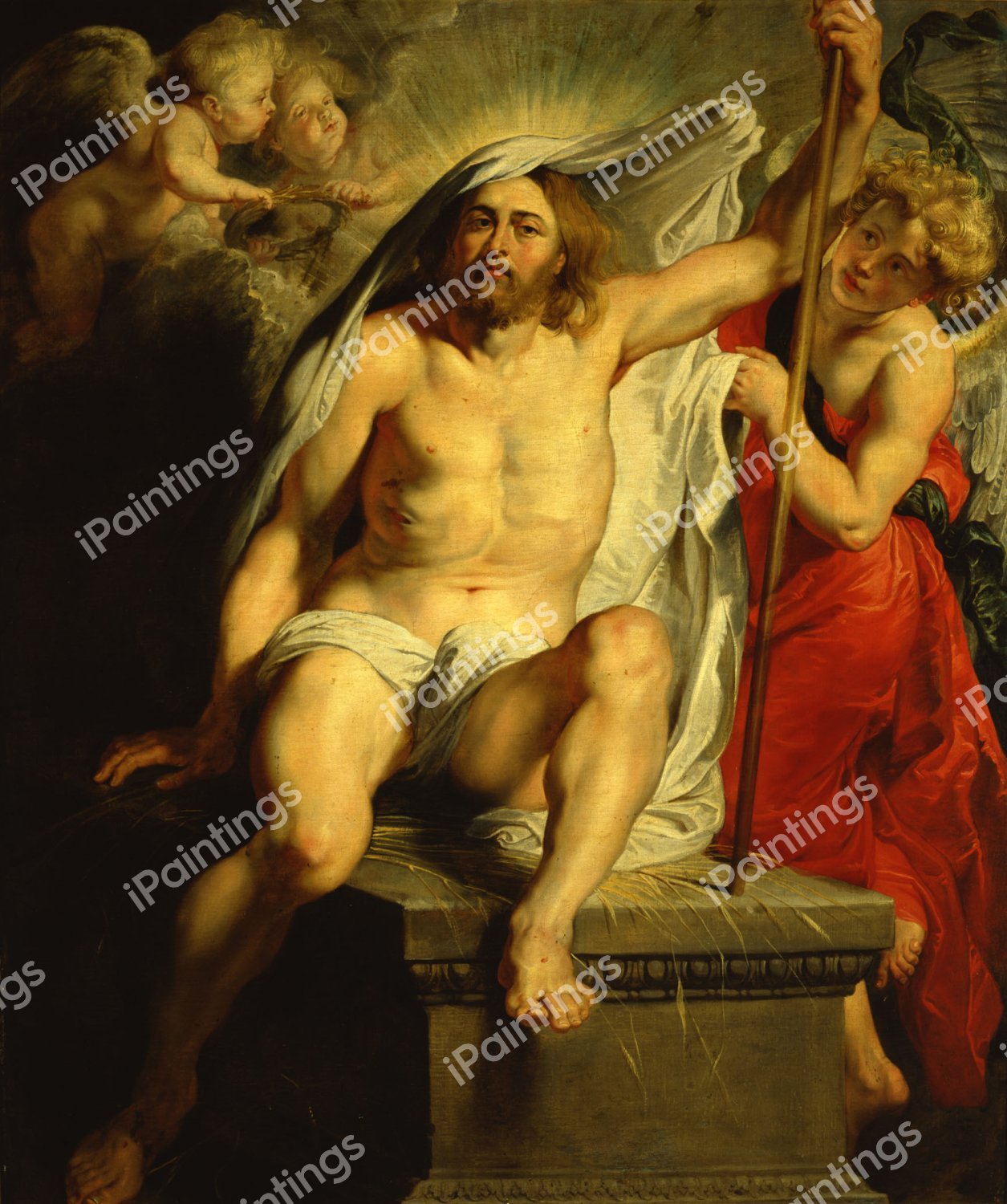 Resurrected Christ Triumphant. The painting by Peter Paul Rubens
