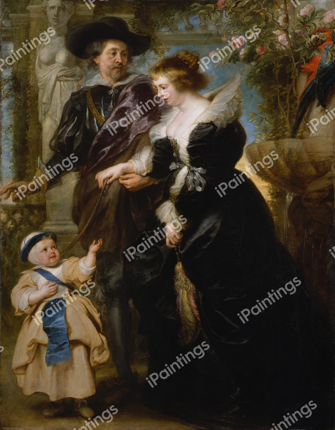 Rubens, His Wife Helena Fourment, and Their Son Frans . The painting by Peter Paul Rubens
