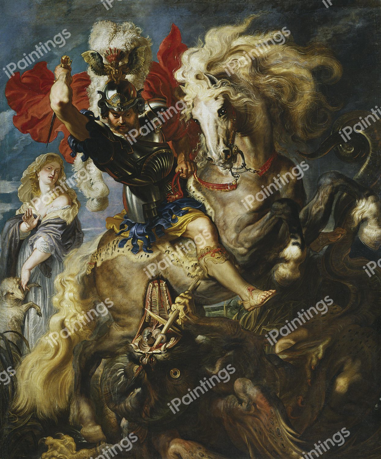 Saint George and the Dragon. The painting by Peter Paul Rubens