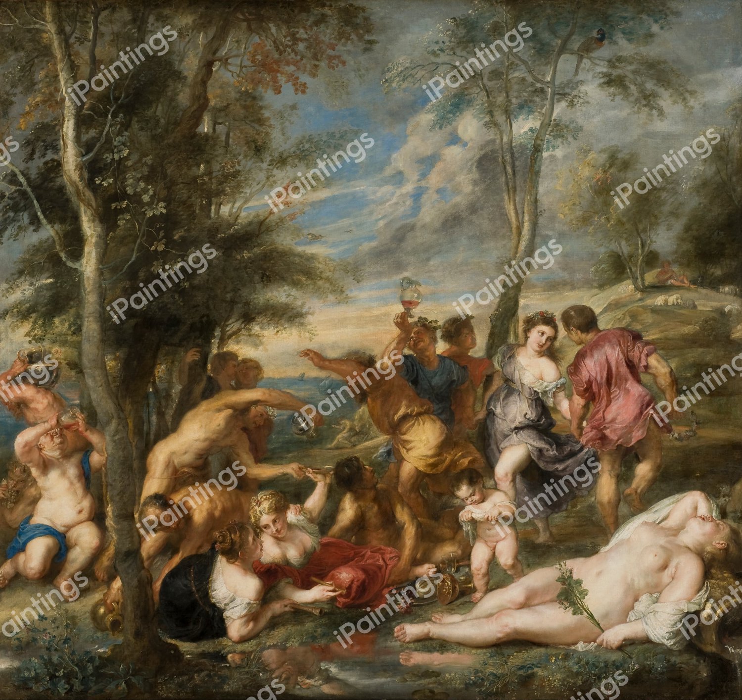 The Andrians. The painting by Peter Paul Rubens