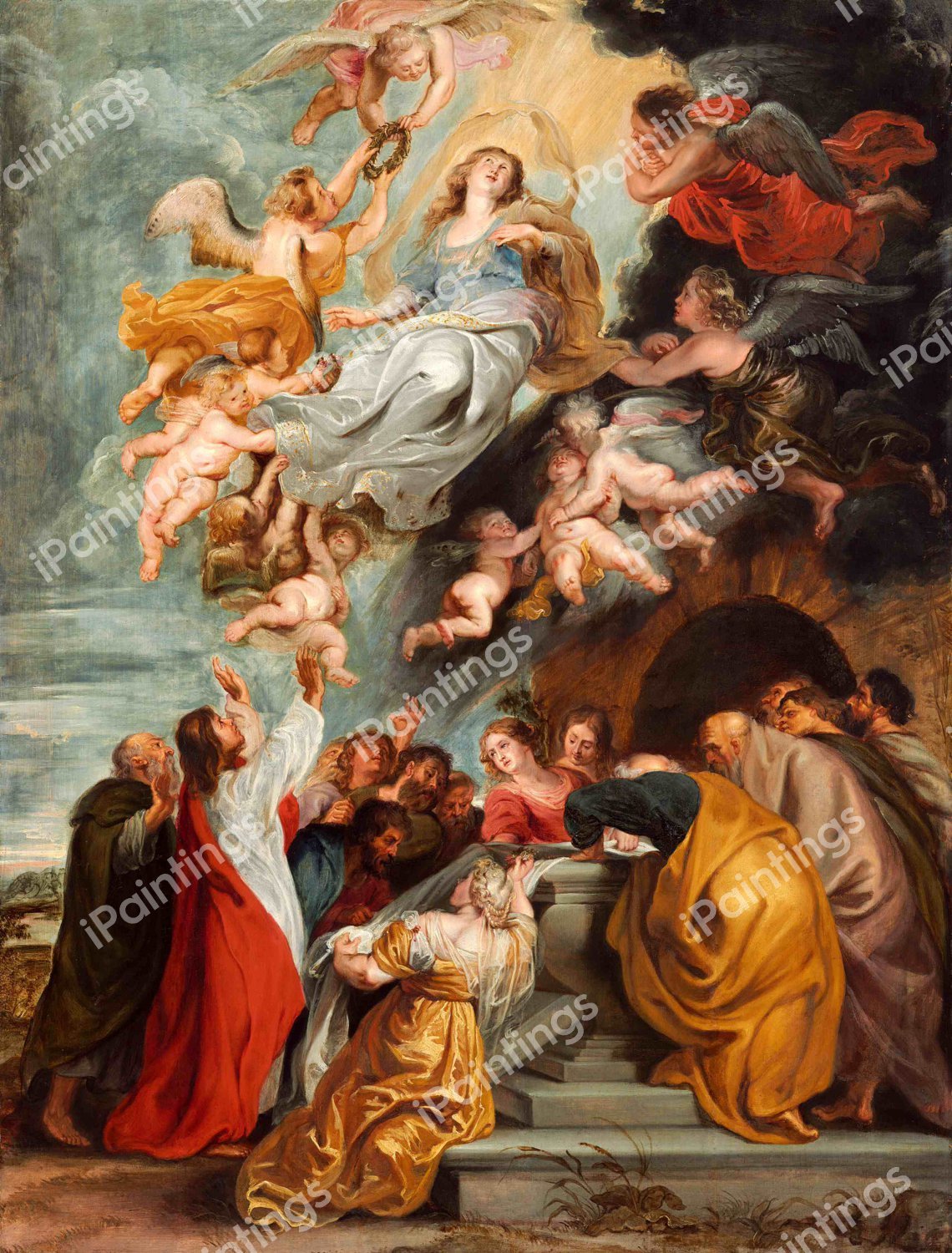 The Assumption of the Virgin. The painting by Peter Paul Rubens