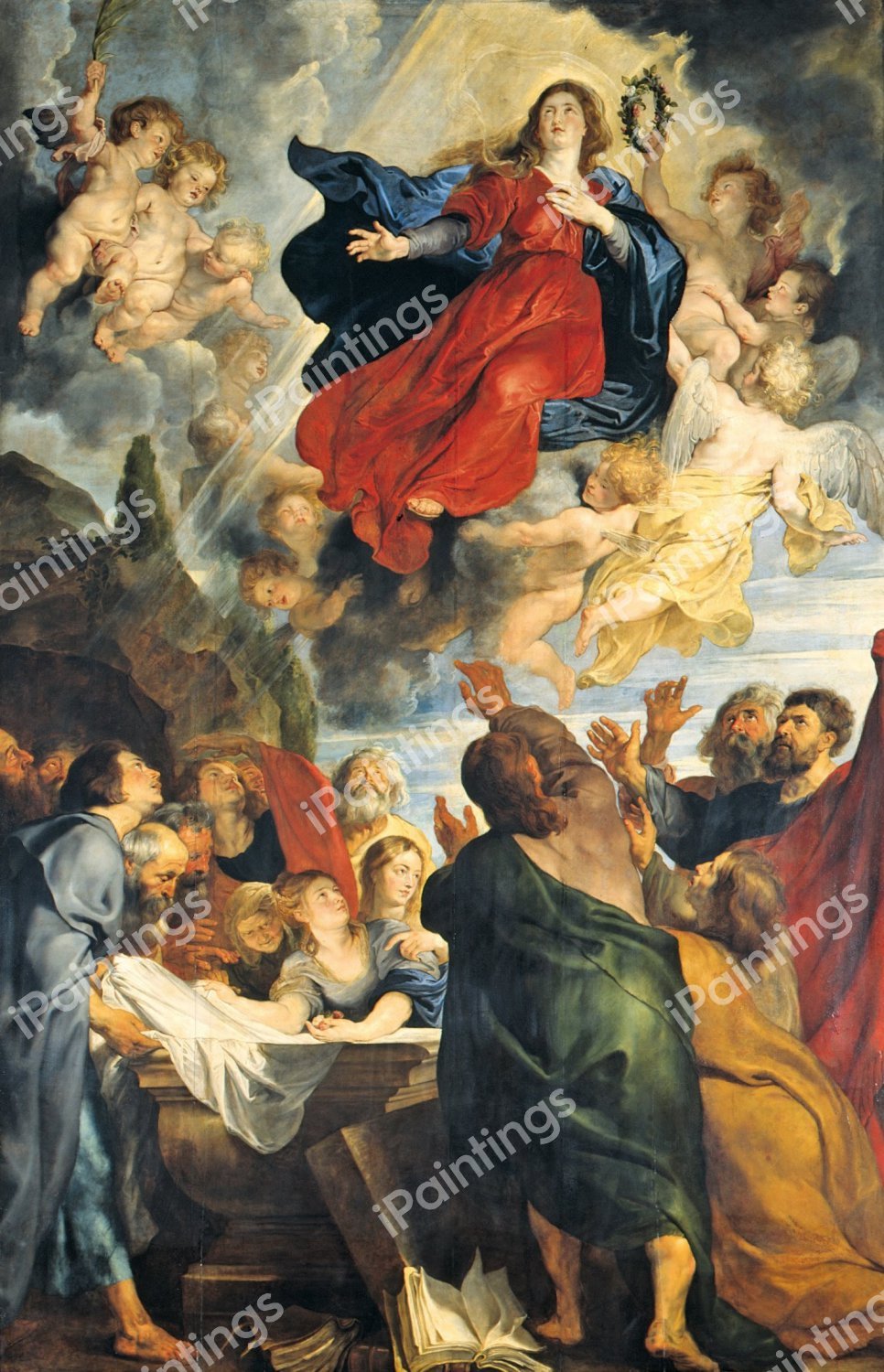 The Assumption of the Virgin Mary. The painting by Peter Paul Rubens
