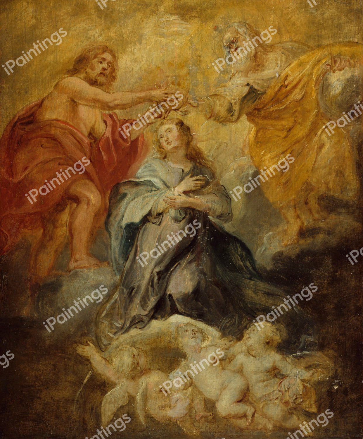 The Coronation of the Virgin. The painting by Peter Paul Rubens