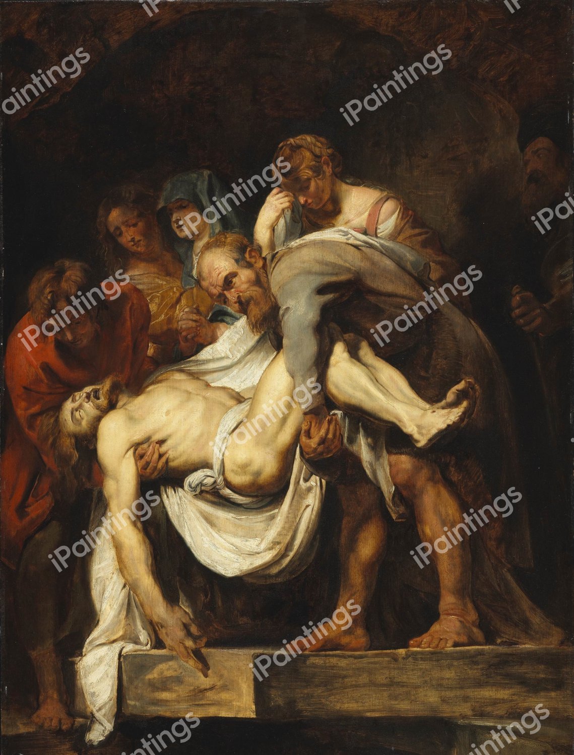 The Entombment. The painting by Peter Paul Rubens
