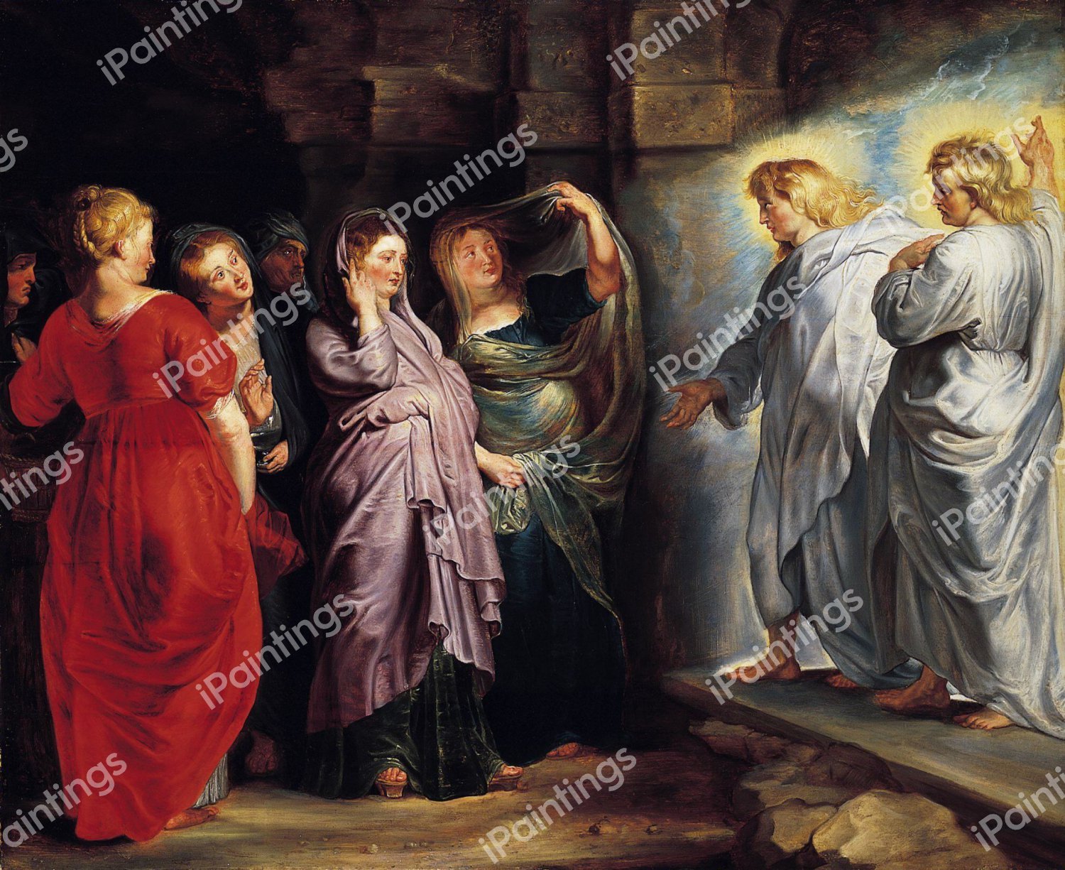 The Holy Women at the Sepulchre. The painting by Peter Paul Rubens