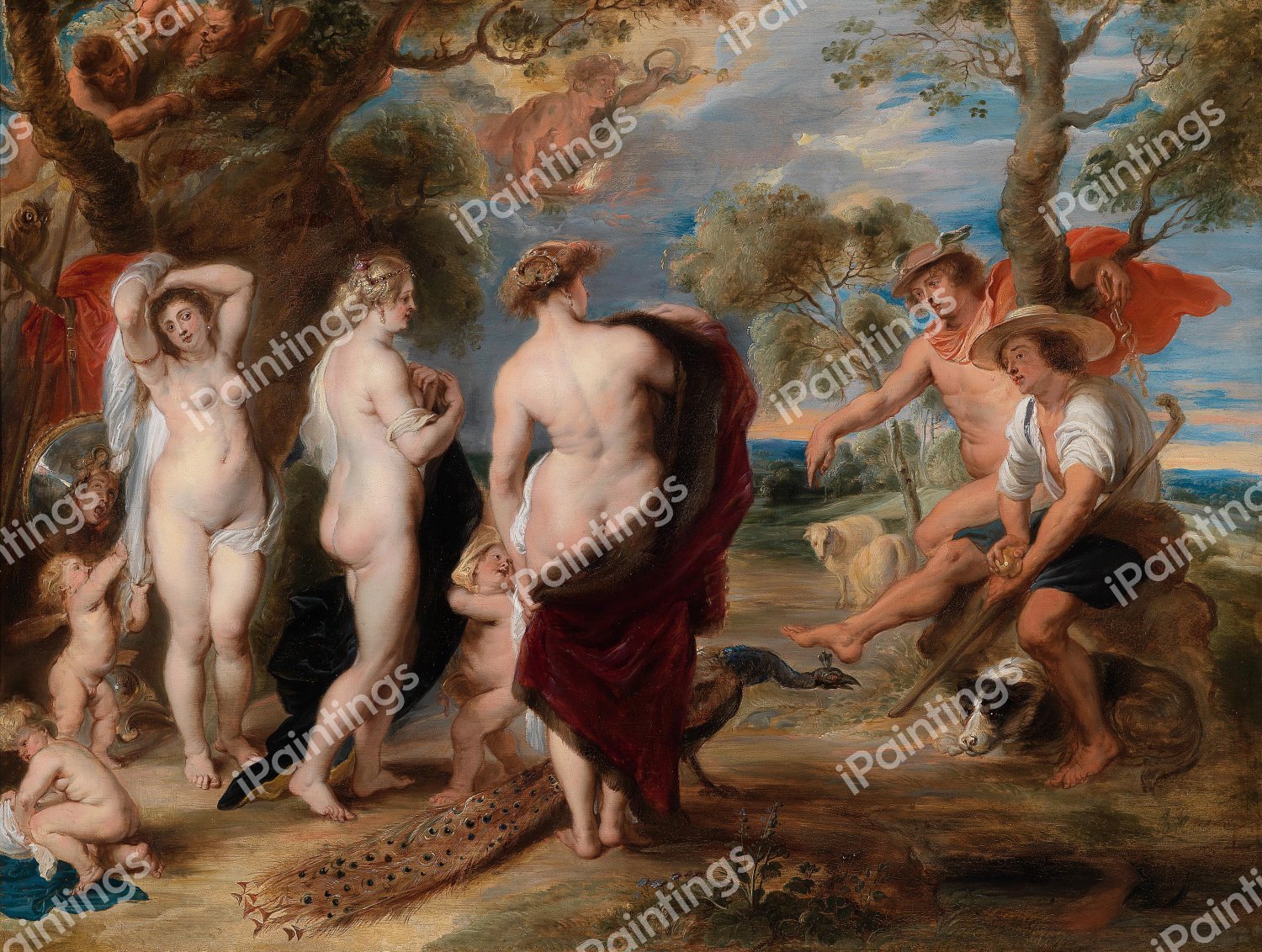 The Judgement of Paris. The painting by Peter Paul Rubens