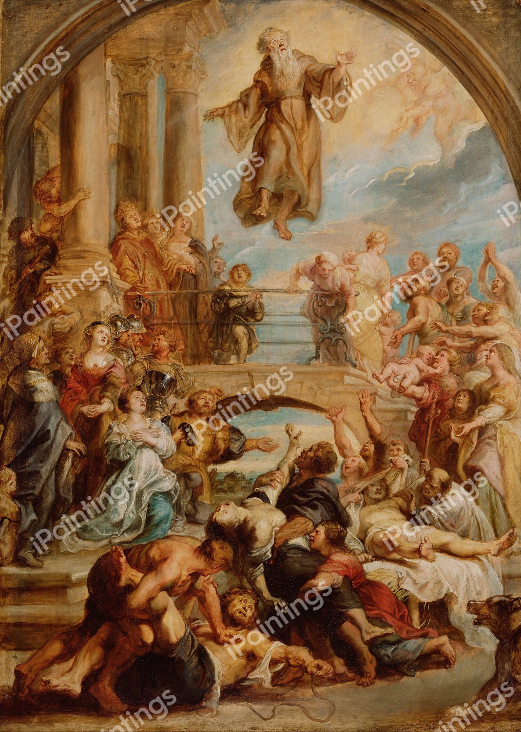 The Miracles of Saint Francis of Paola. The painting by Peter Paul Rubens