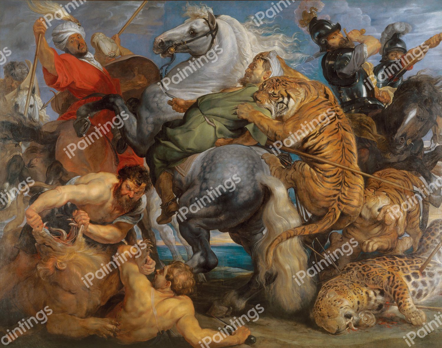 The Tiger Hunt. The painting by Peter Paul Rubens