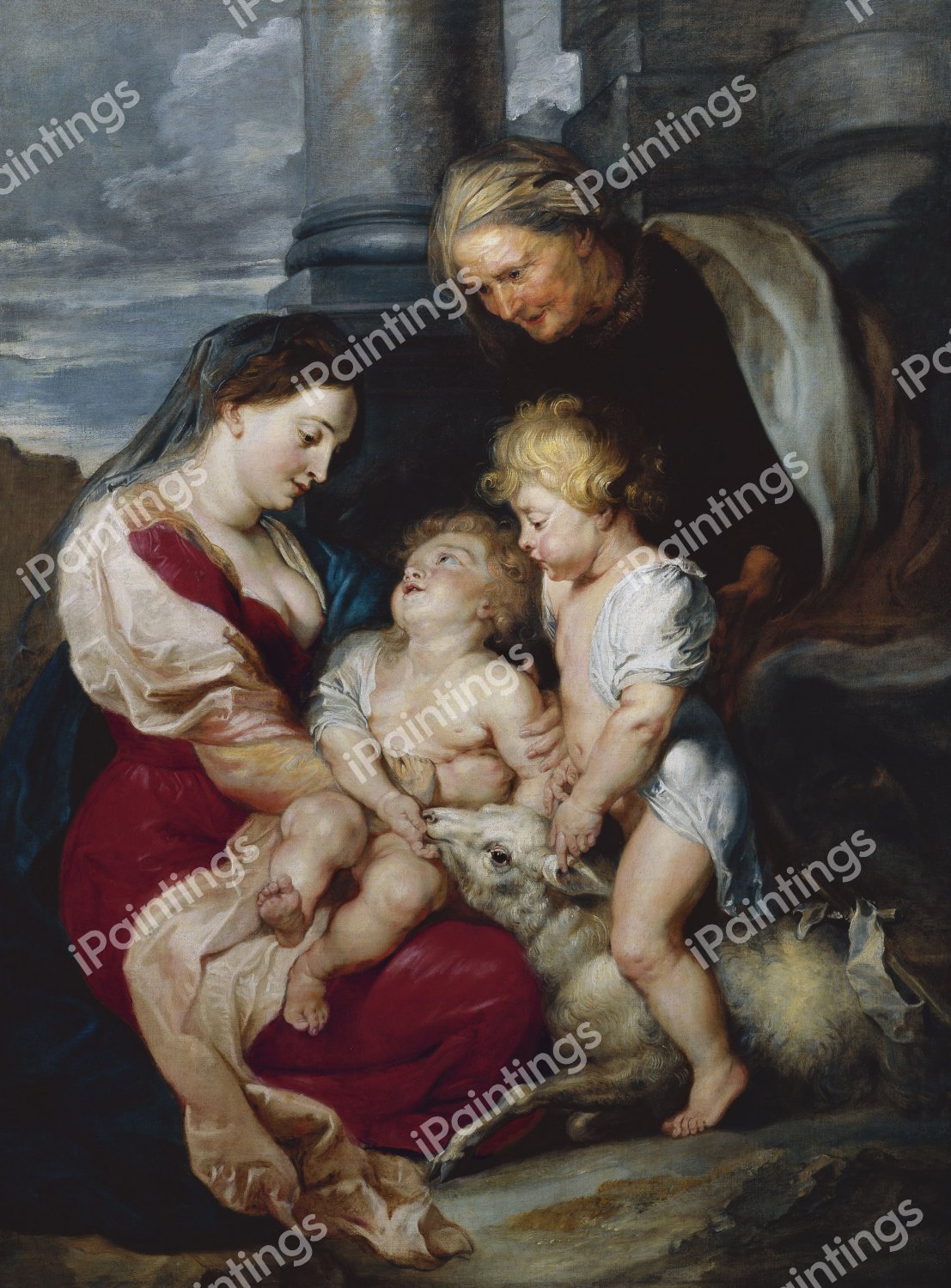 The Virgin and Child with Saint Elizabeth and Saint John. The painting by Peter Paul Rubens