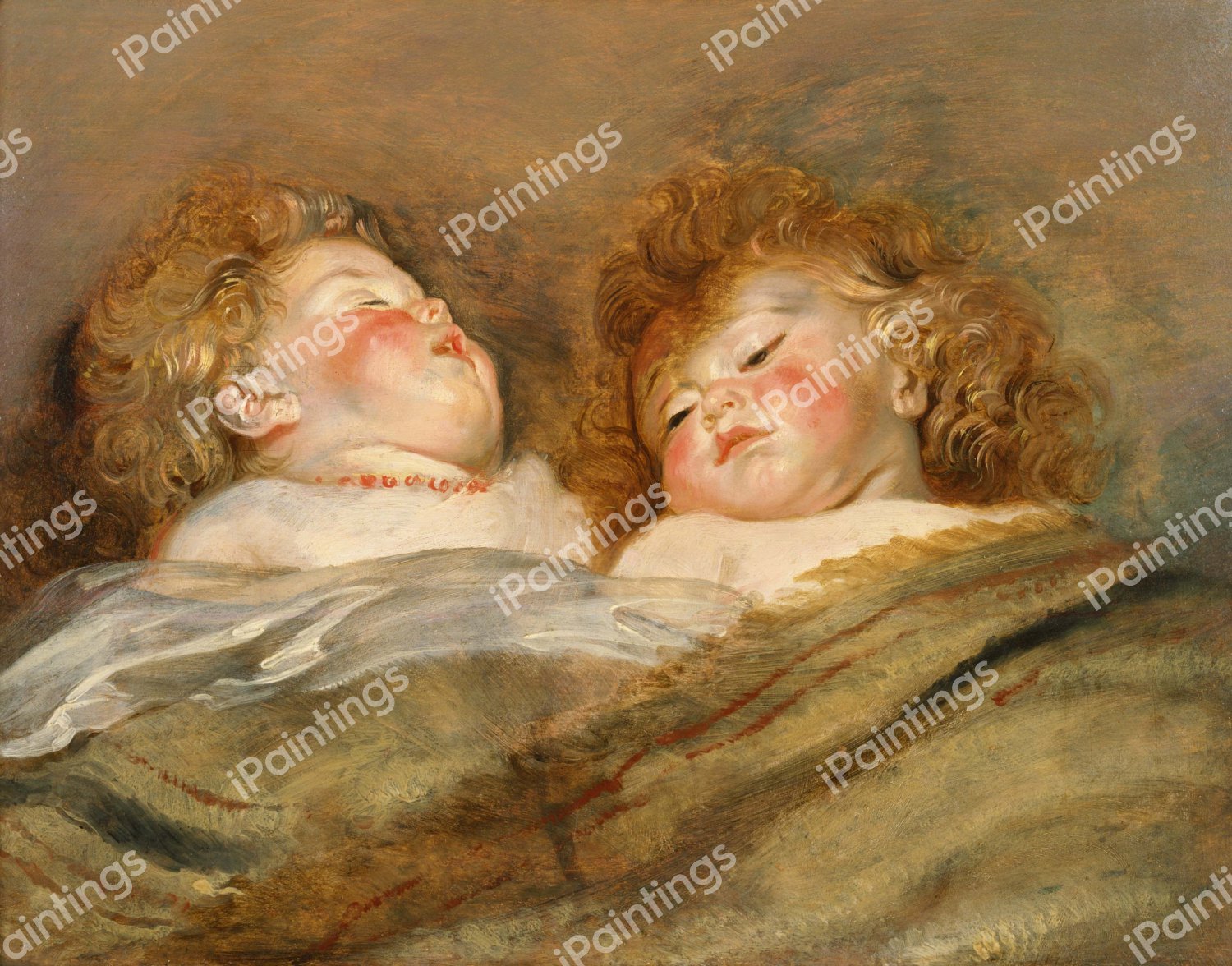 Two Sleeping Children. The painting by Peter Paul Rubens