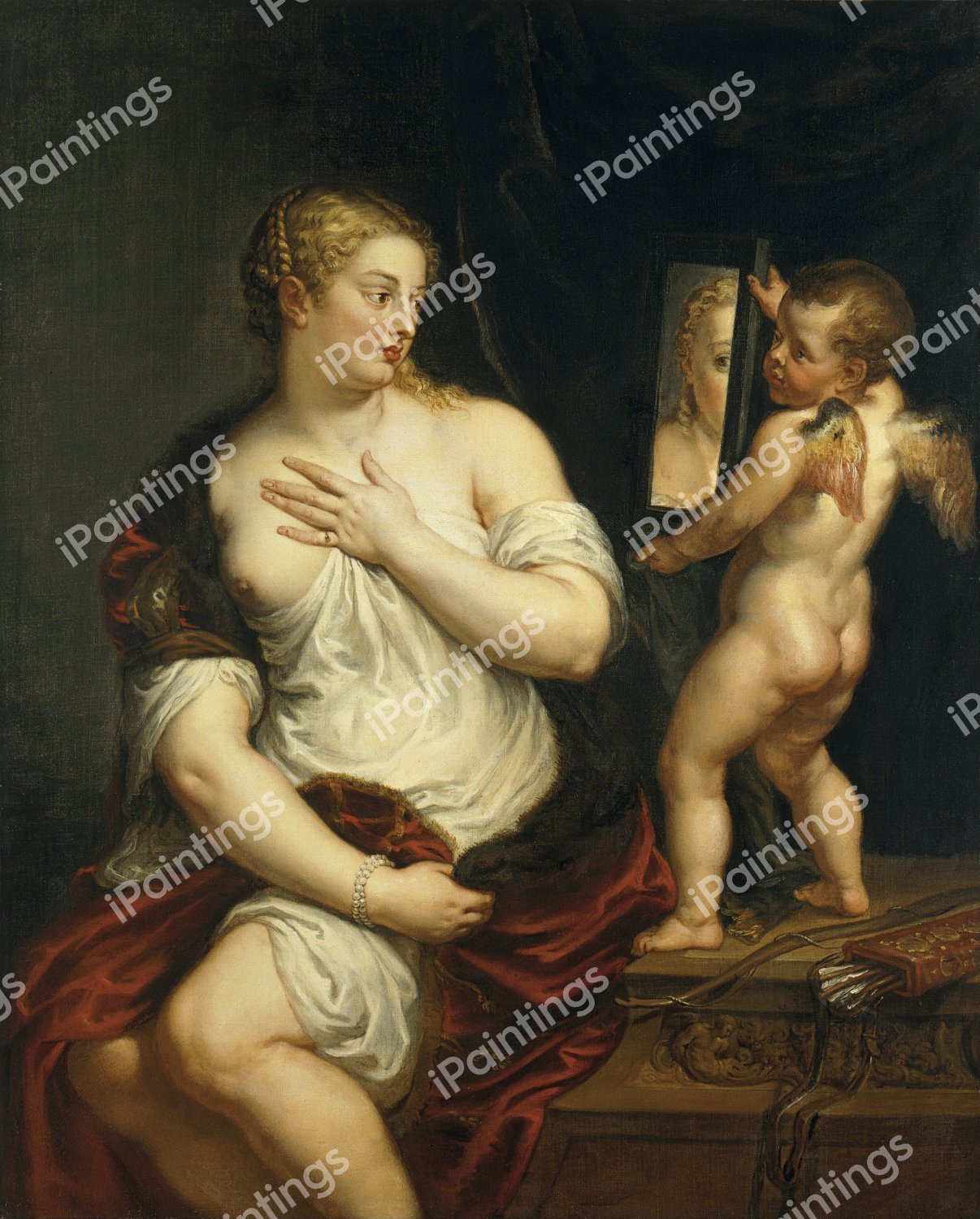 Venus and Cupid. The painting by Peter Paul Rubens