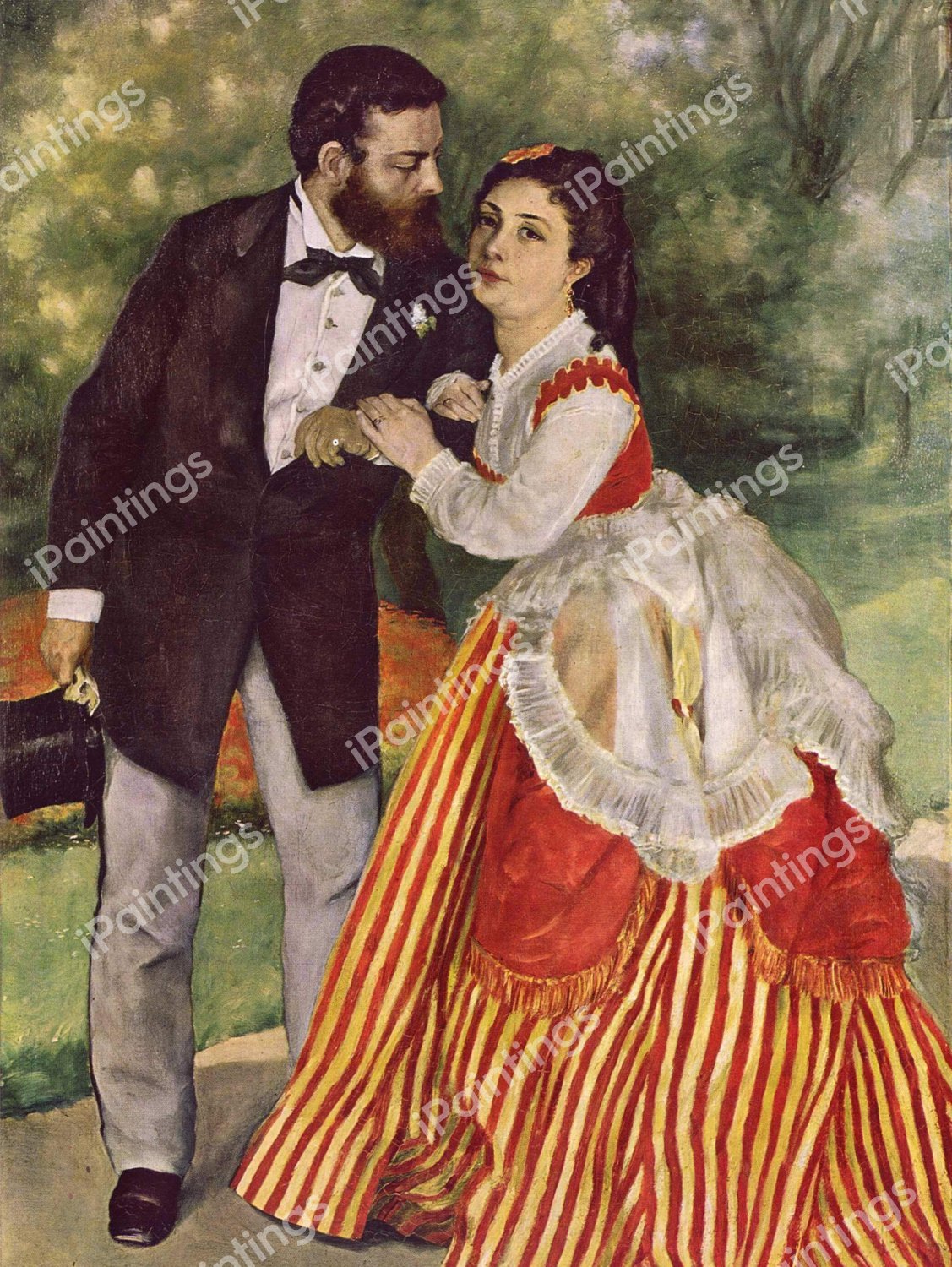 Alfred Sisley And His Wife. The painting by Pierre-Auguste Renoir