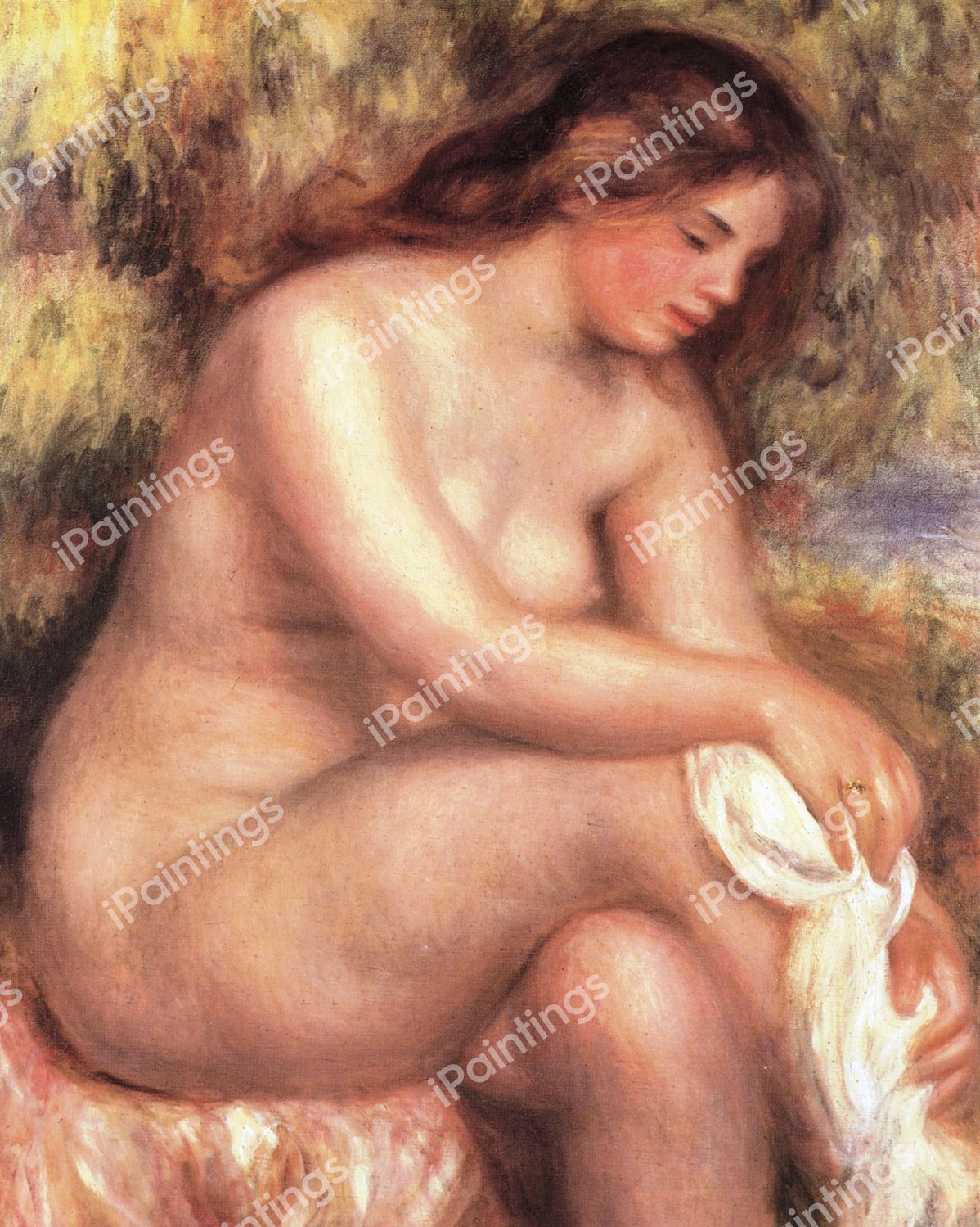Bather. The painting by Pierre-Auguste Renoir