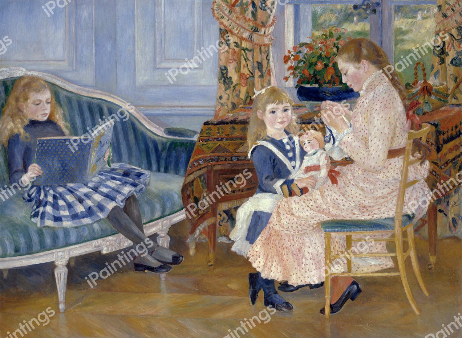 Children's Afternoon At Wargemont. The painting by Pierre-Auguste Renoir