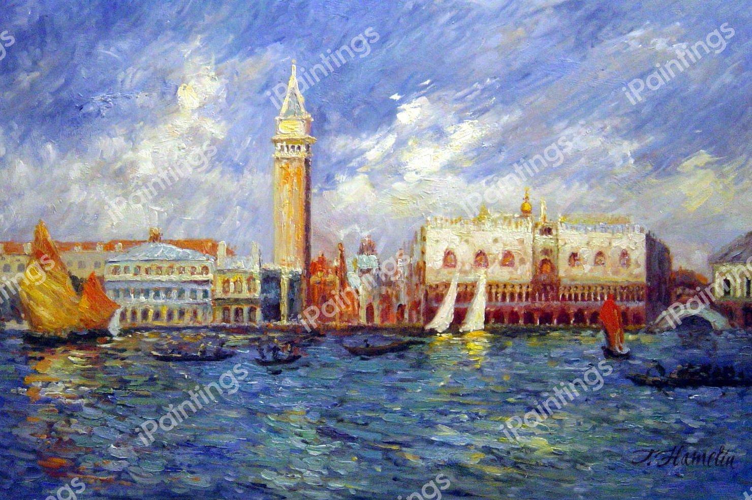 Doges' Palace, Venice. The painting by Pierre-Auguste Renoir