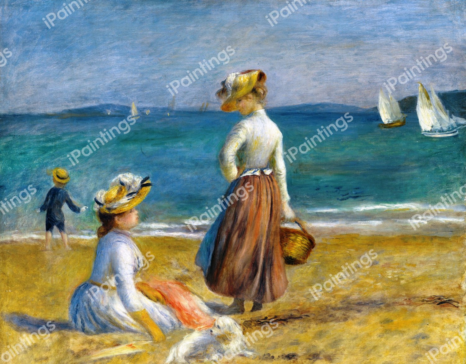 Figures on the Beach. The painting by Pierre-Auguste Renoir