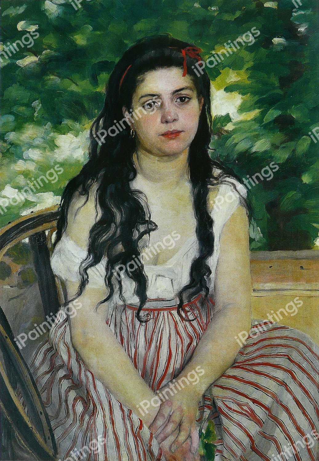In Summer (The Gypsy). The painting by Pierre-Auguste Renoir