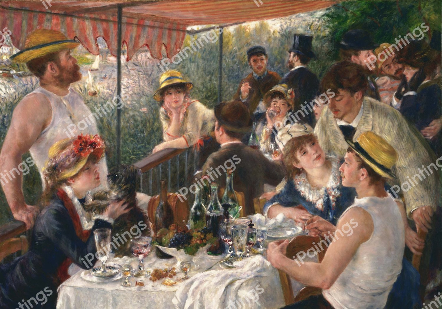 Luncheon of the Boating Party. The painting by Pierre-Auguste Renoir